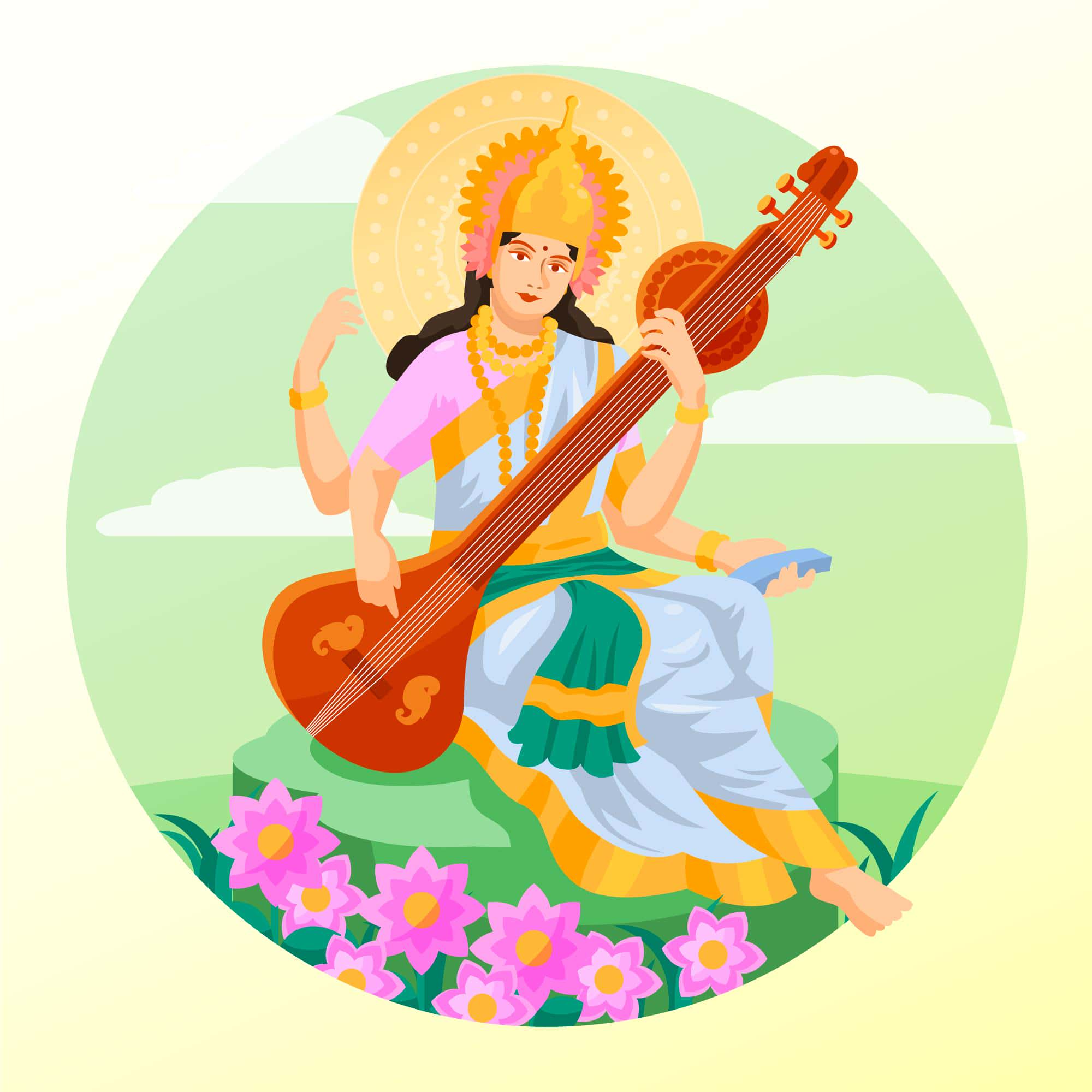 2000x2000 Happy Saraswati Puja 2022 HD Image & Photo Free Download