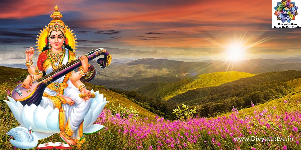 1280x640 Hindu Goddess Saraswati 4k UHD Wallpaper For Basant Panchami