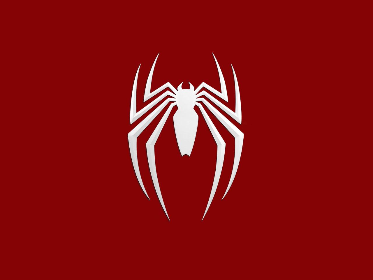 1280x960 Marvel Spider Man Logo Wallpaper, Simple Background, Spider Man (2018) • Wallpaper For You