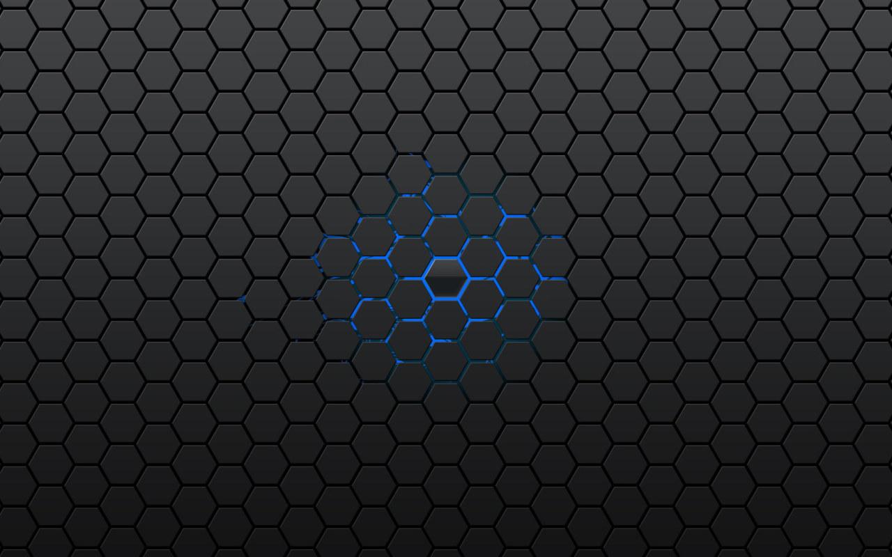 1280x800 Black And Blue Abstract Wallpaper, Gray And Blue Honeycomb Graphic • Wallpaper For You