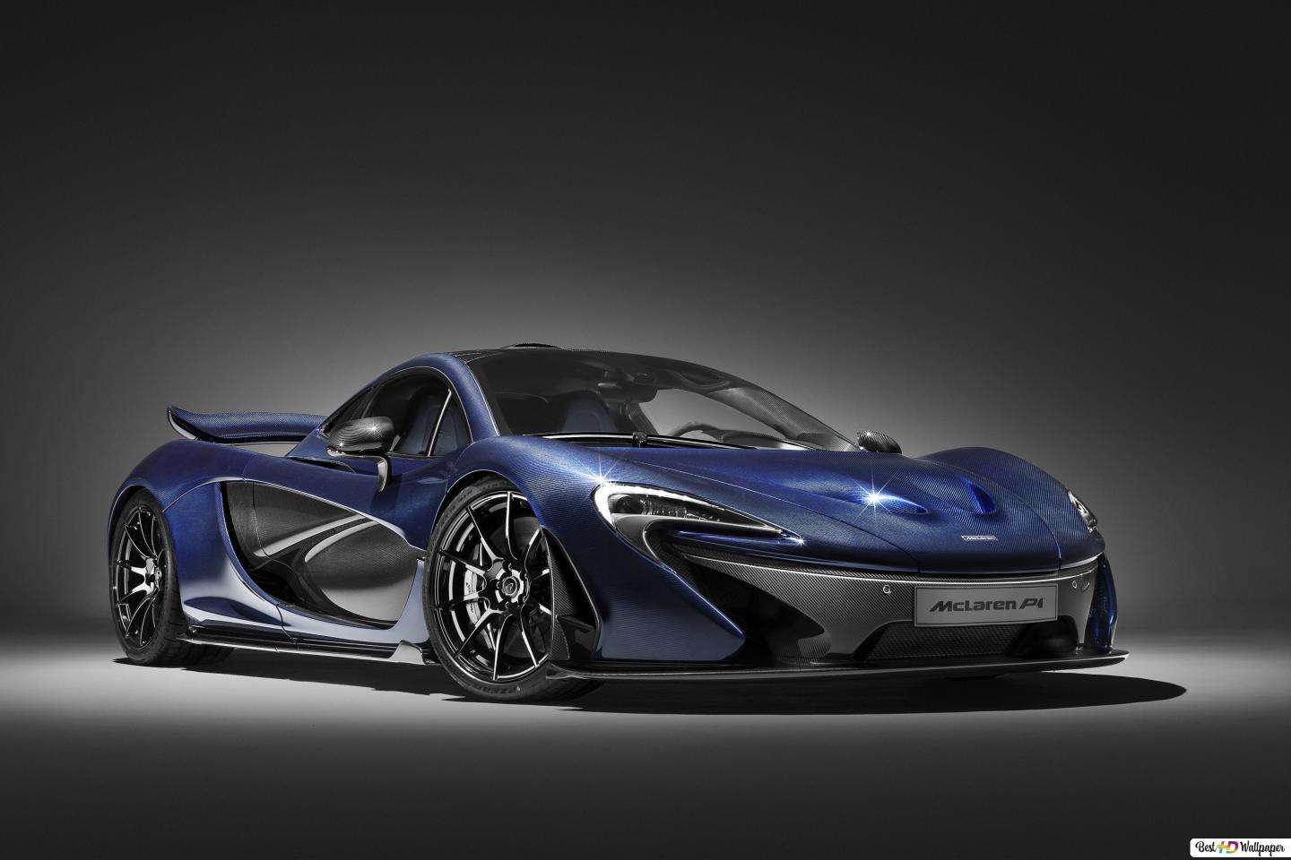 1440x960 Blue McLaren P1 HD wallpaper download