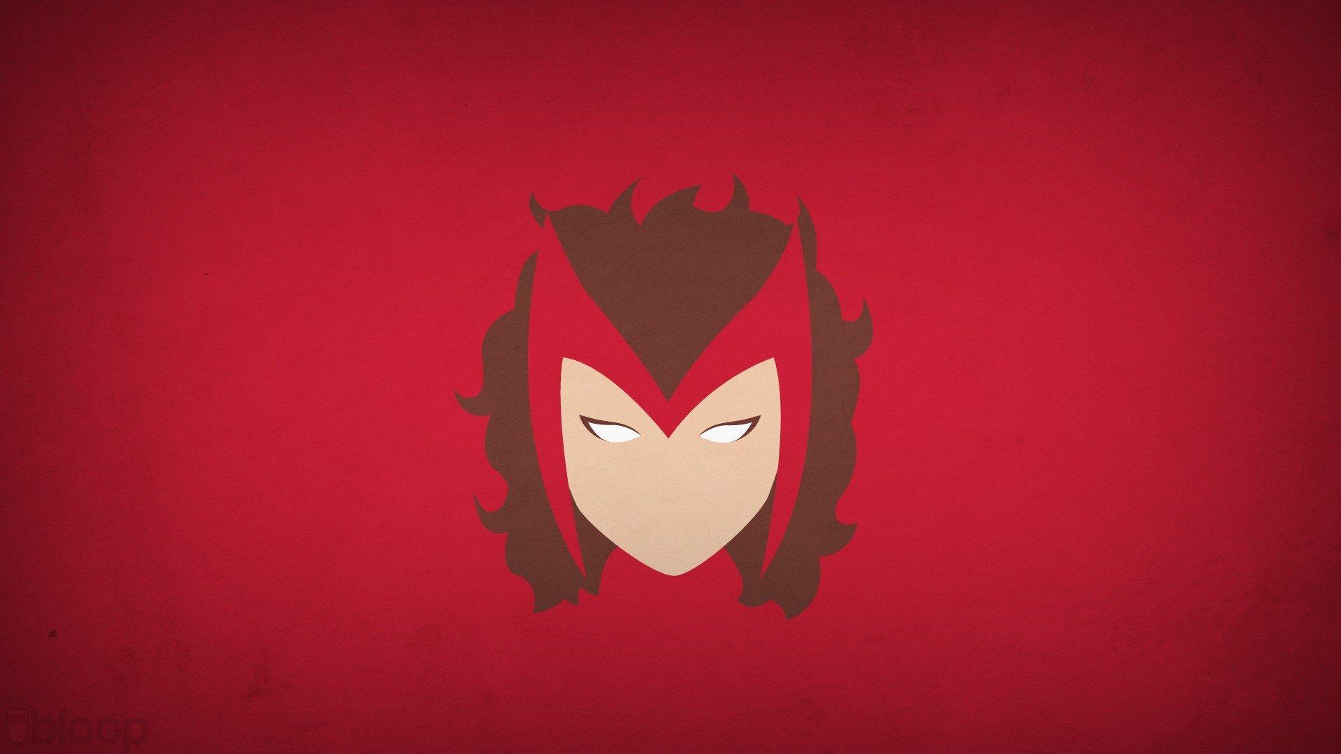 1920x1080 minimalistic, Superheroes, Marvel, Comics, Scarlet, Witch, Red, Background, Blo0p Wallpaper HD / Desktop and Mobile Background