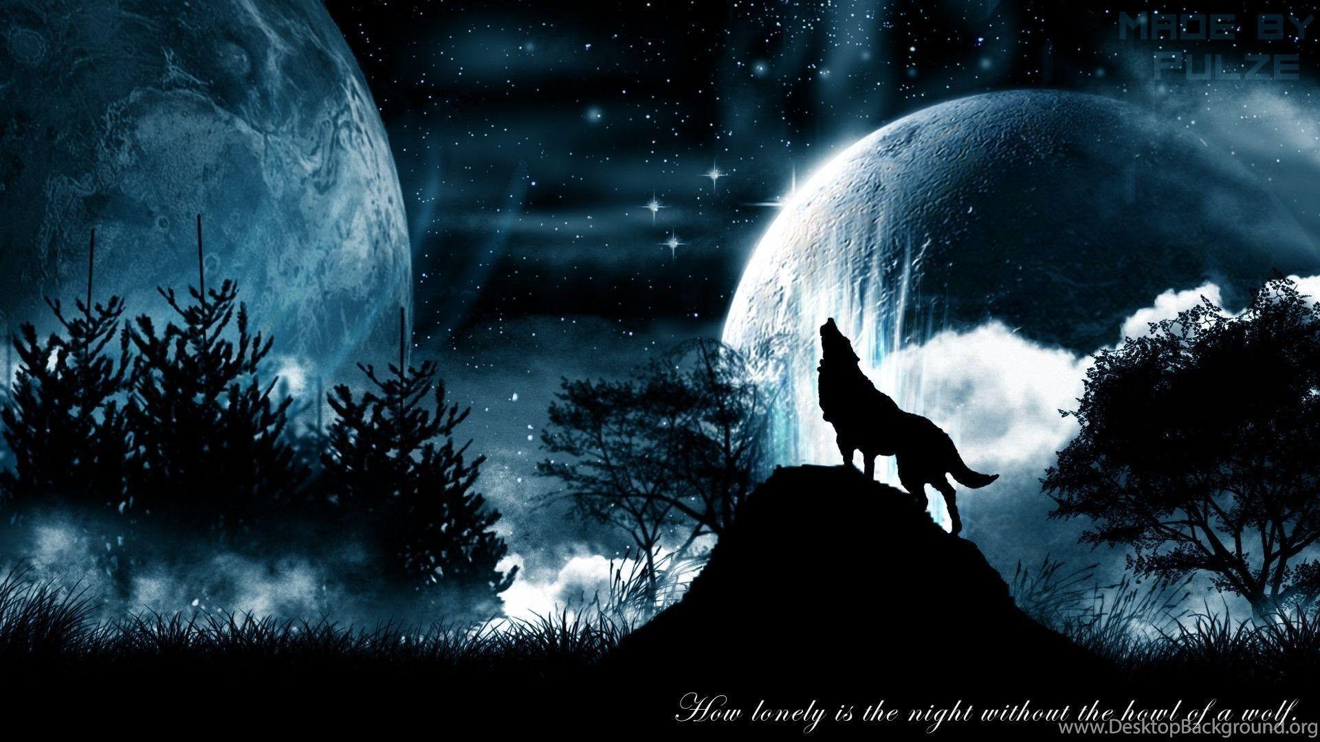 1920x1080 Howling Wolf Wallpaper Desktop Background