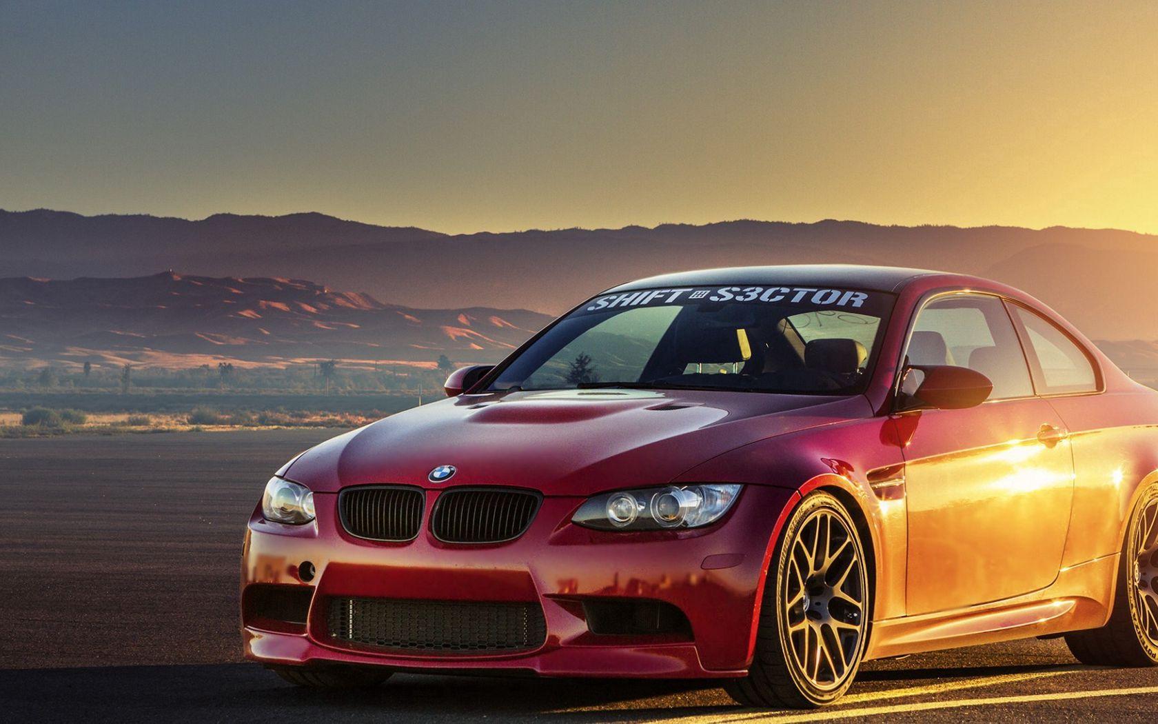 1680x1050 Download wallpaper 1680x1050 bmw, m e orange, front, light, glare widescreen 16:10 HD background