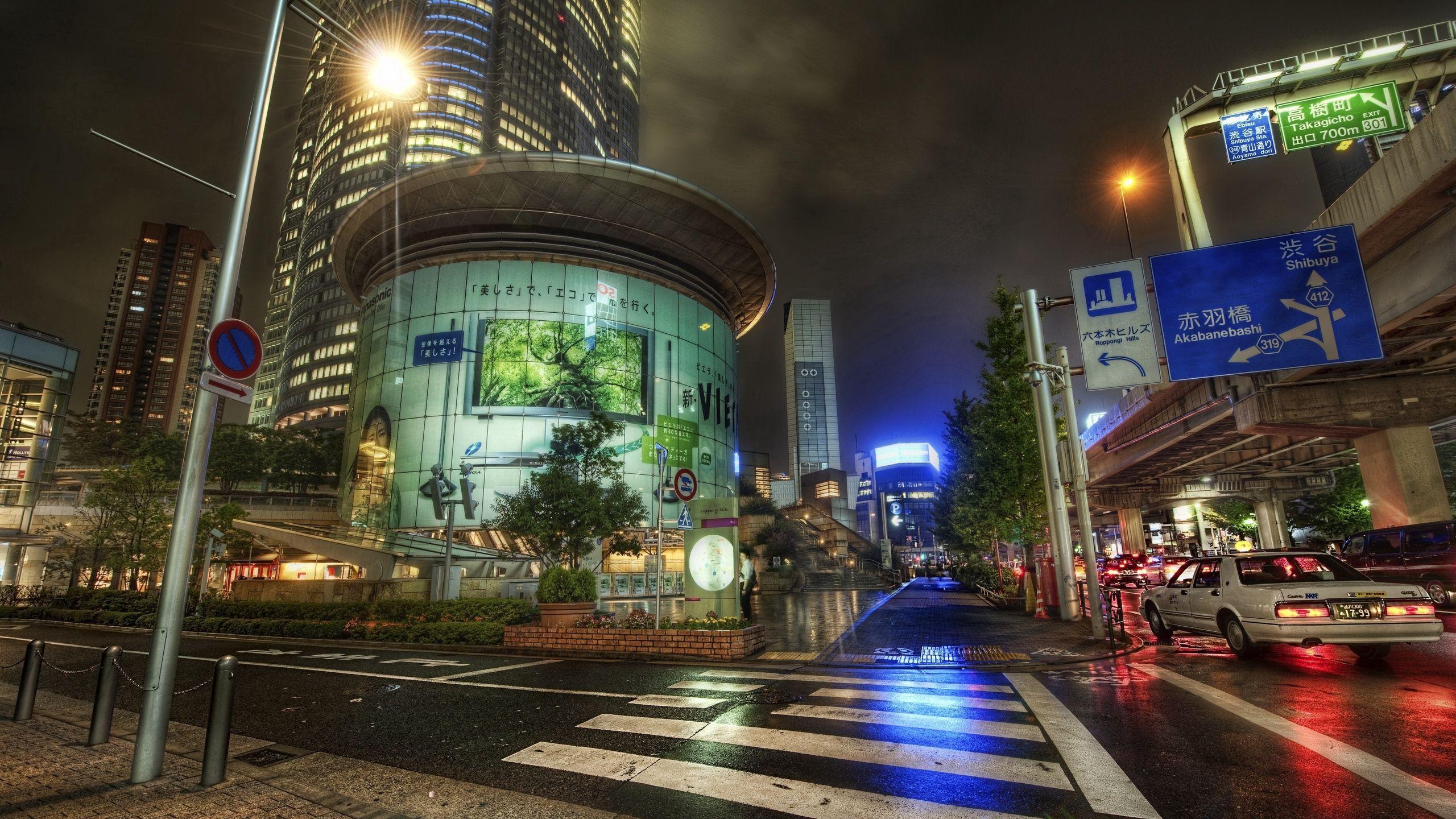 2560x1440 Download wallpaper 2560x1440 japan, street, road, night, metropolis widescreen 16:9 HD background