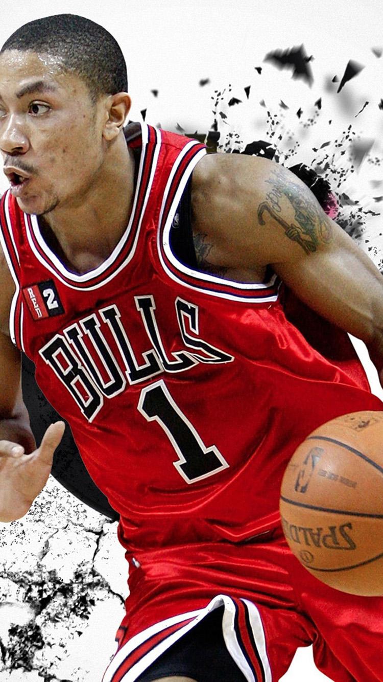750x1334 derrick rose wallpaper iphone, red, poster, basketball player, performance, animation