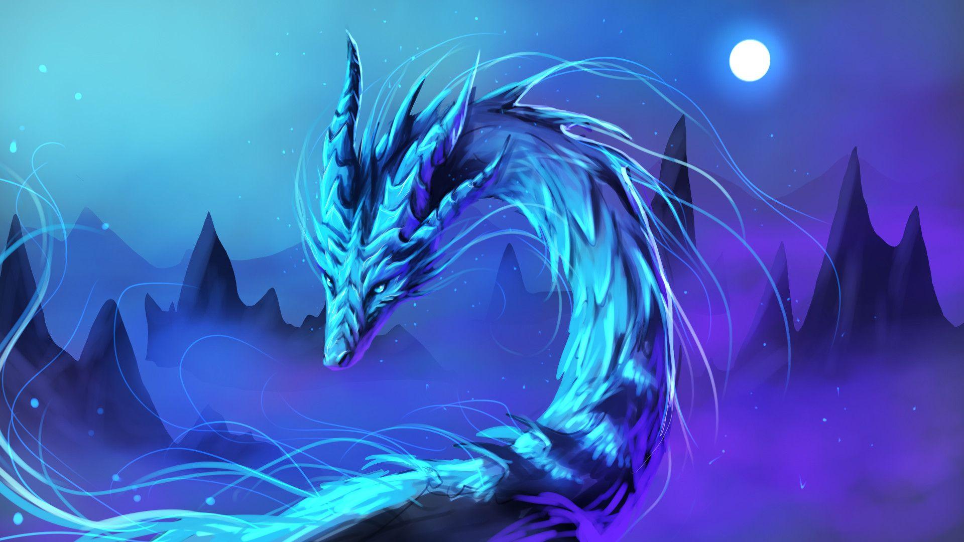 1920x1080 Blue Dragon Wallpaper