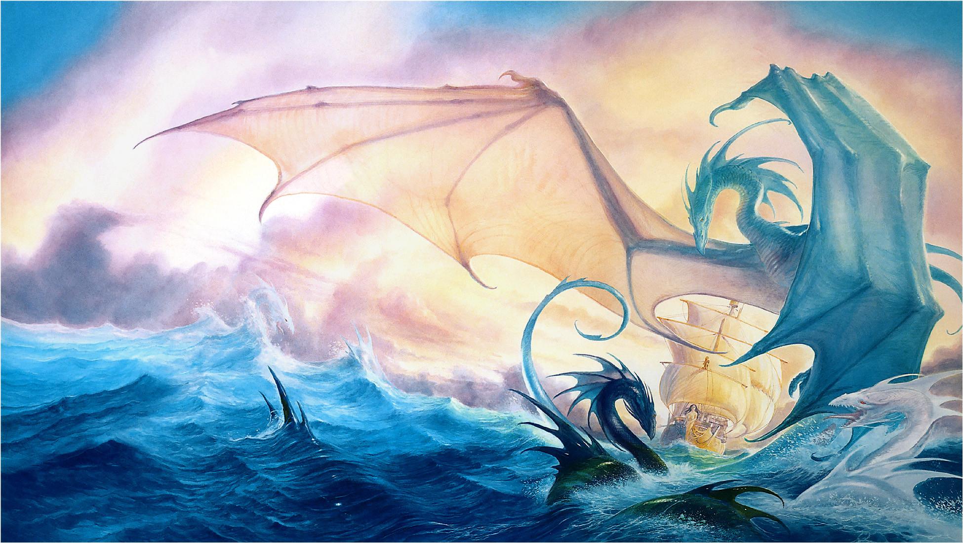 1950x1100 cute dragon wallpaper, dragon, cg artwork, fictional character, mythical creature, mythology