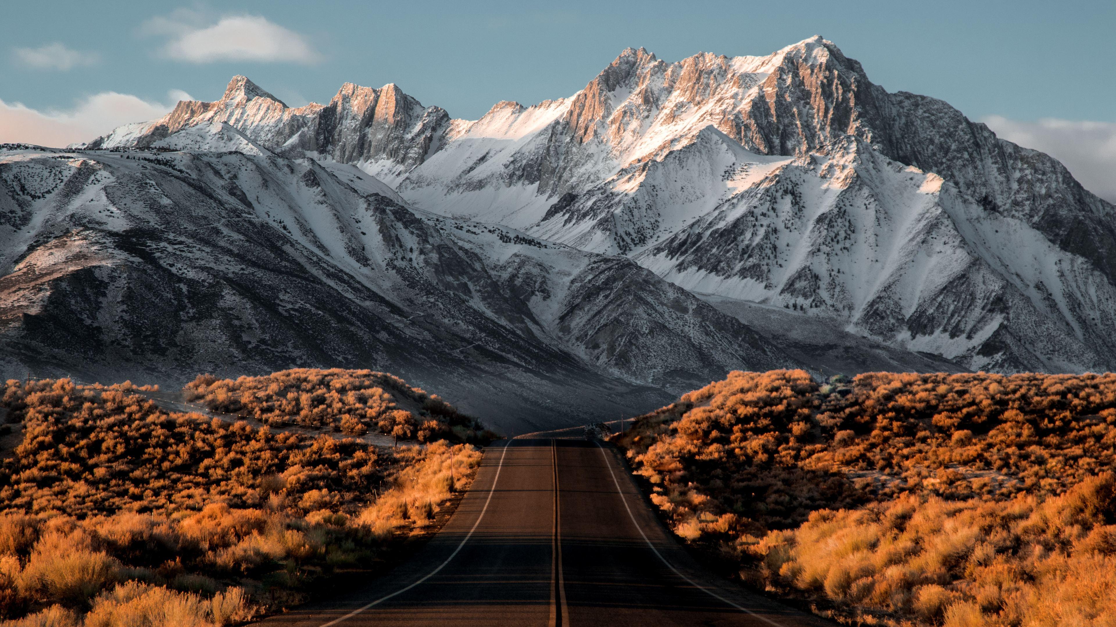 3840x2160 Wallpaper 4k Beautiful Snowy Mountains Road 4k Wallpaper
