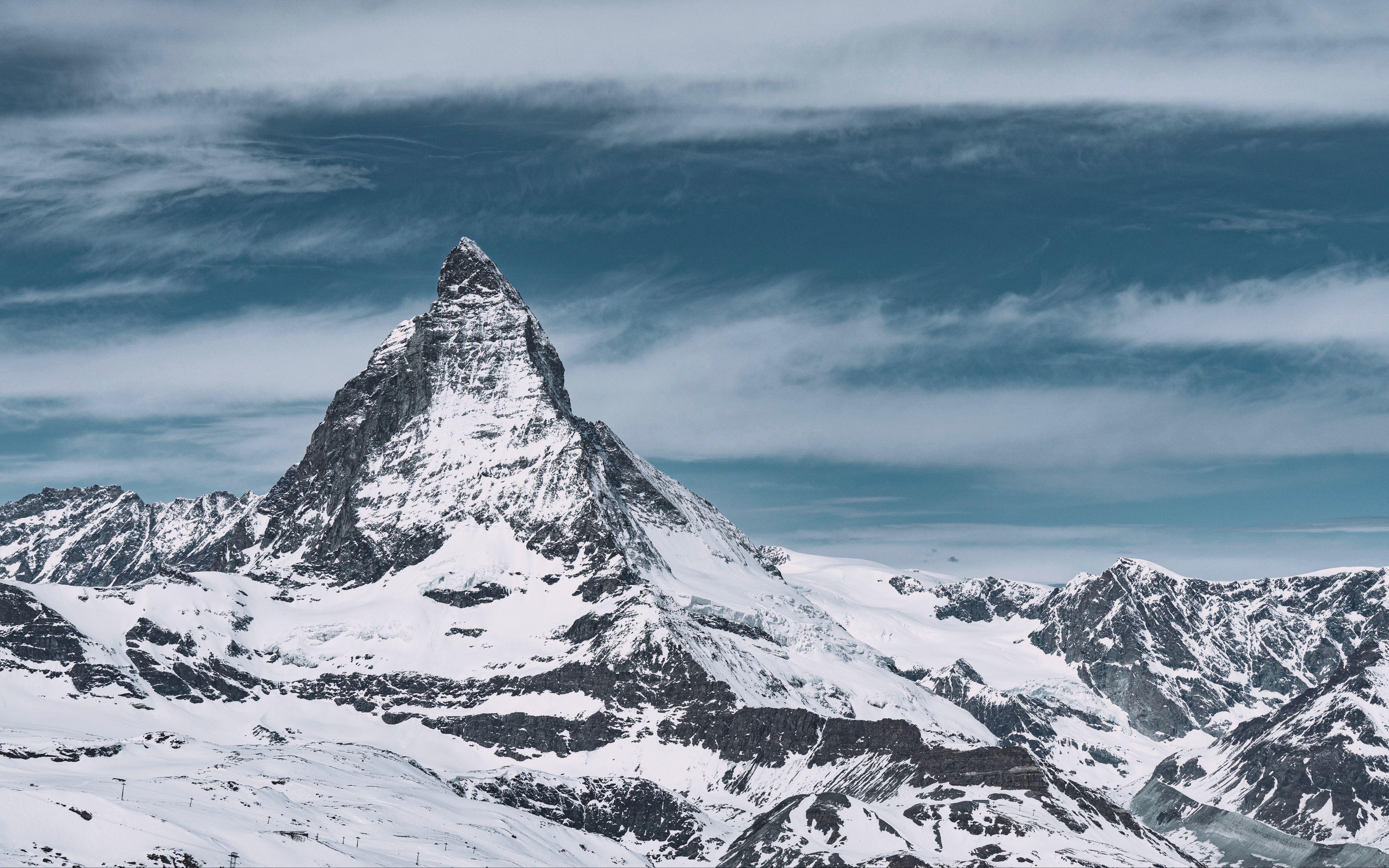 3840x2400 Download wallpaper 3840x2400 mountain, peak, snowy, mountain range, landscape 4k ultra HD 16:10 HD background