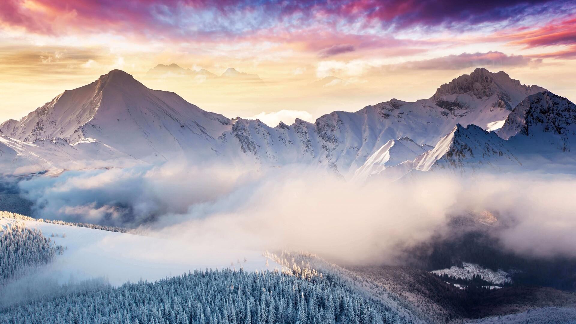 1920x1080 Winter Mountain Snow 4k Laptop Full HD 1080P HD 4k Wallpaper, Image, Background, Photo and Picture