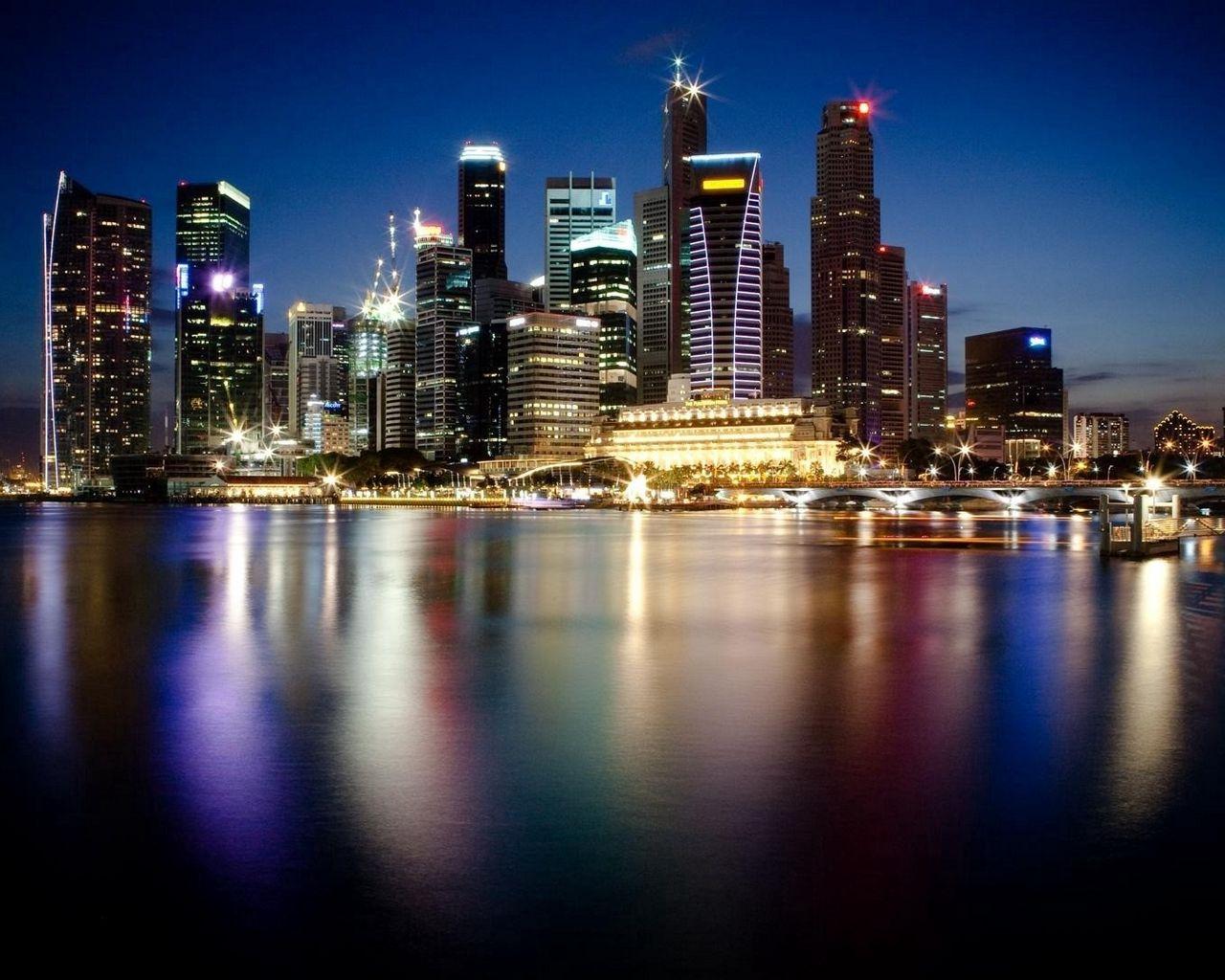 1280x1024 Download wallpaper 1280x1024 shanghai, china, city, night, building standard 5:4 HD background