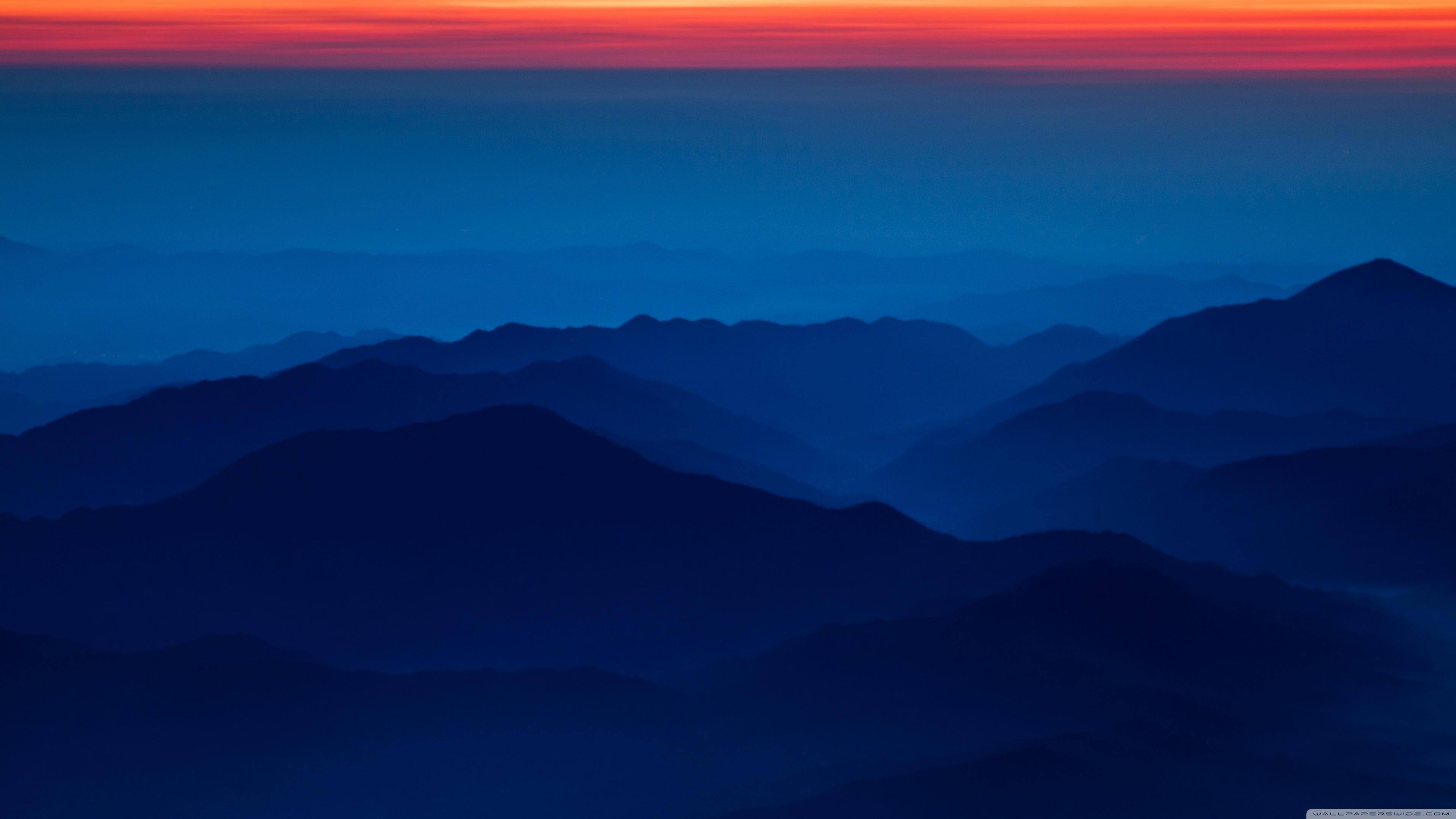 3840x2160 Blue Mountains Red Sky Ultra HD Desktop Background Wallpaper for 4K UHD TV : Widescreen & UltraWide Desktop & Laptop : Multi Display, Dual Monitor : Tablet