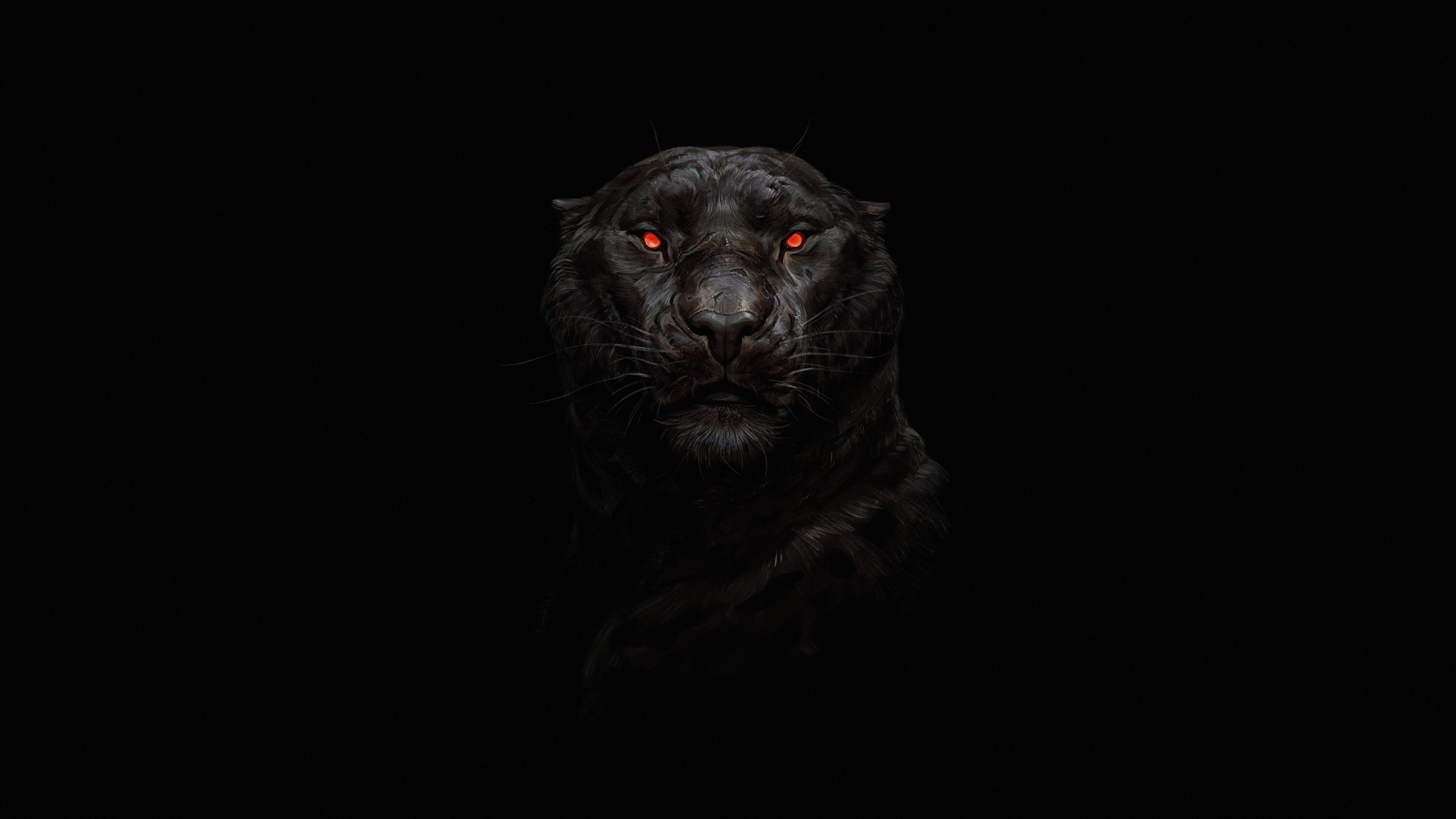 3840x2160 Download 3840x2160 tiger, glowing red eye, minimal, dark 4k wallpaper, uhd wallpaper, 16:9 widescreen wallpaper, 3840x2160 HD image, background, 22699
