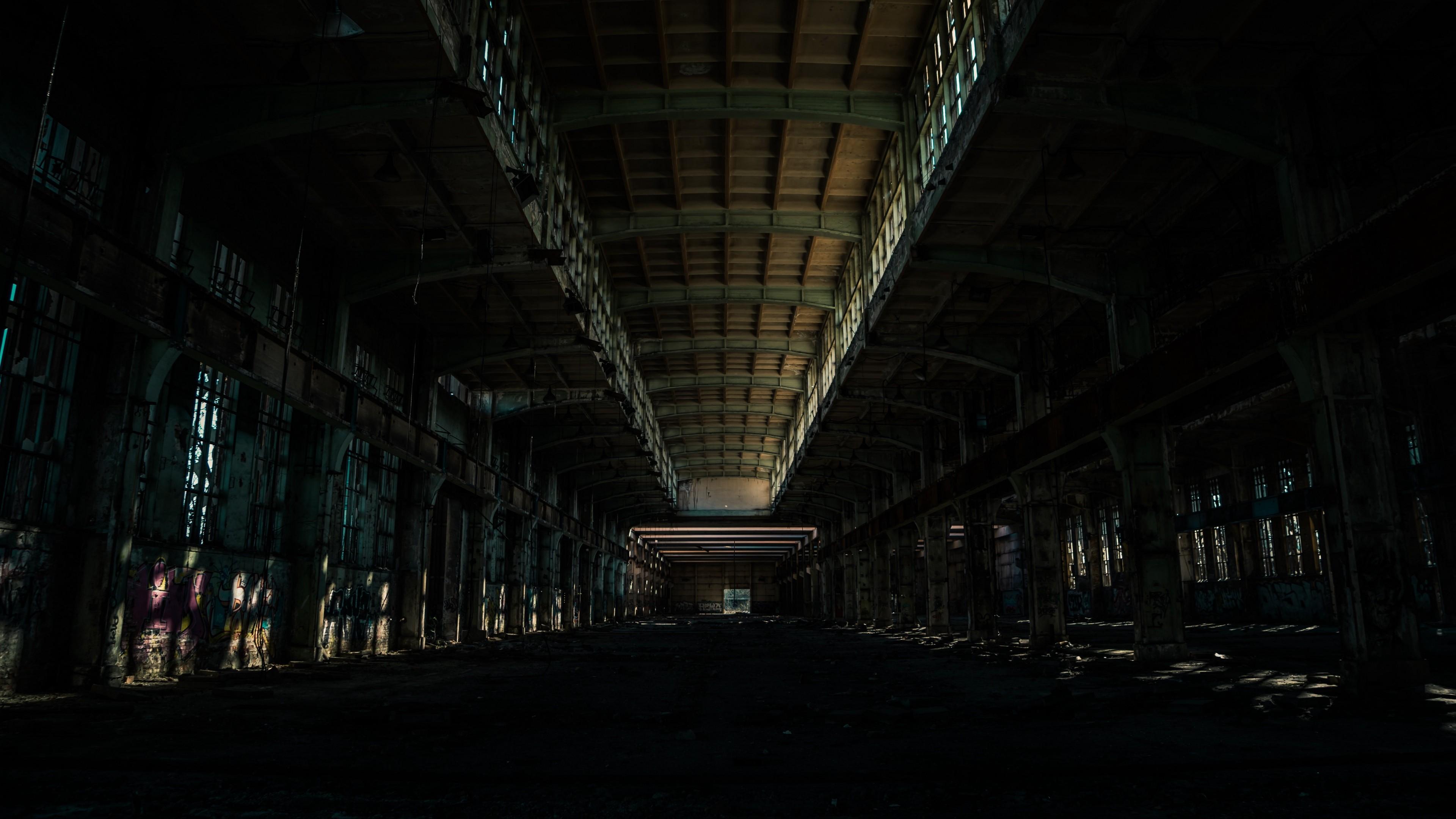 3840x2160 4K Corridor Room Dark Wallpaper - [3840x2160]
