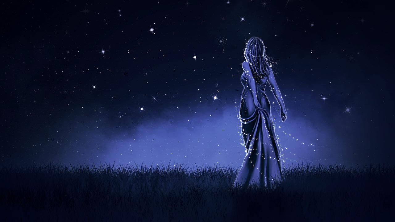 1280x720 Wallpaper, background, night, blue, girl