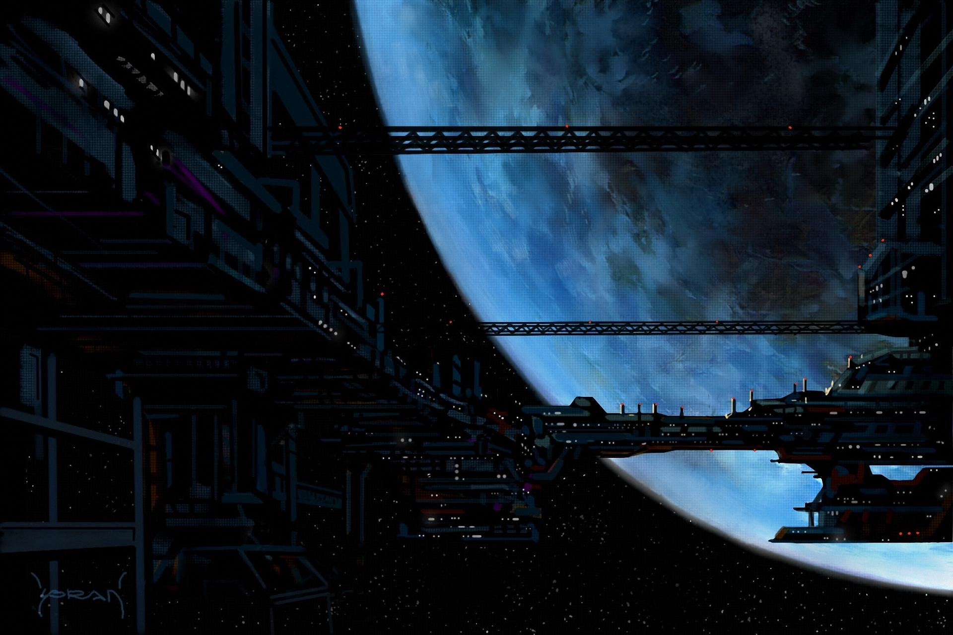 1920x1280 art, Space, Planet, Ship, Station, Spaceship, Sci fi Wallpaper HD / Desktop and Mobile Background