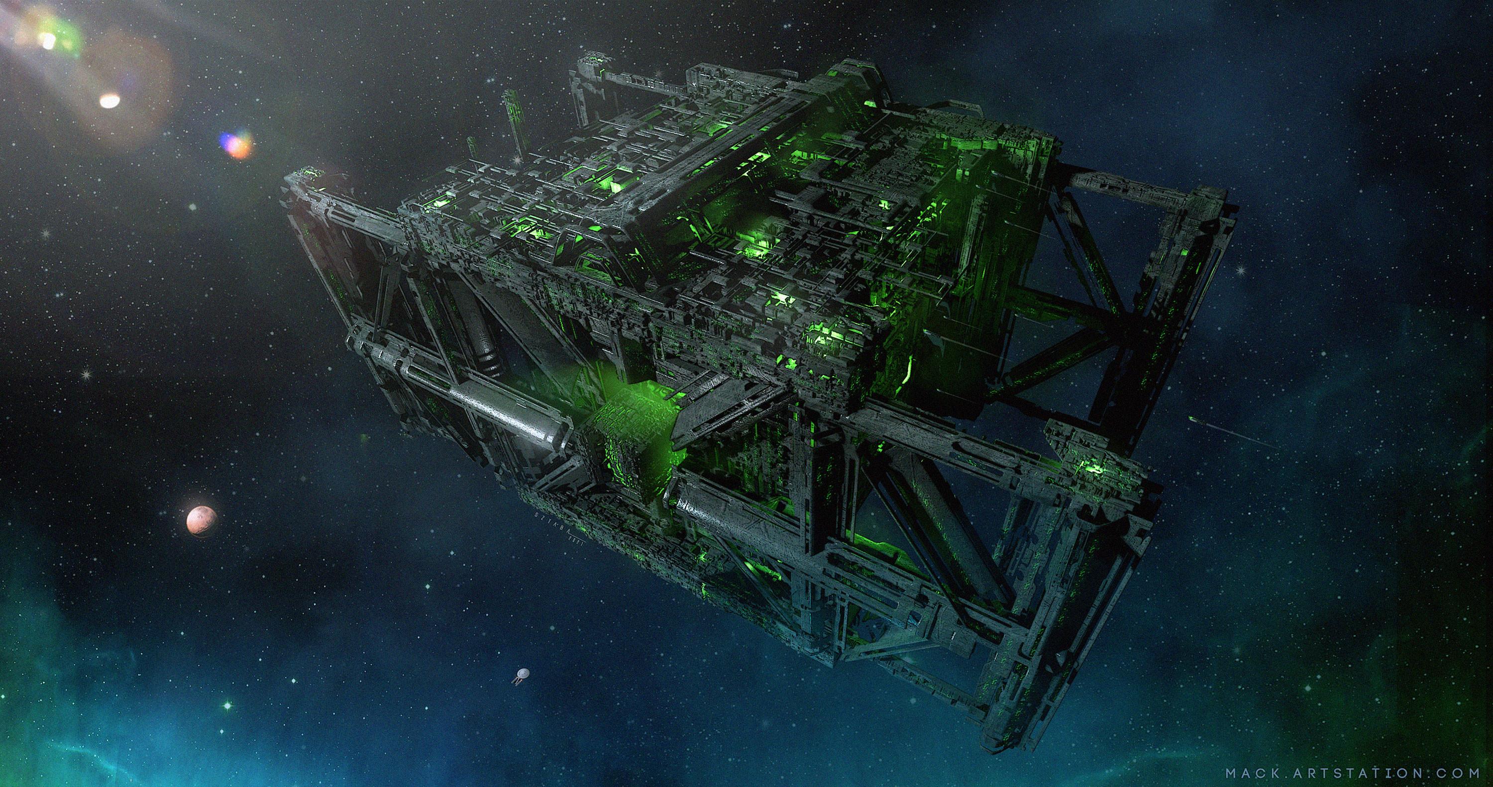 3000x1582 Sci Fi Space Station Wallpaper:3000x1582