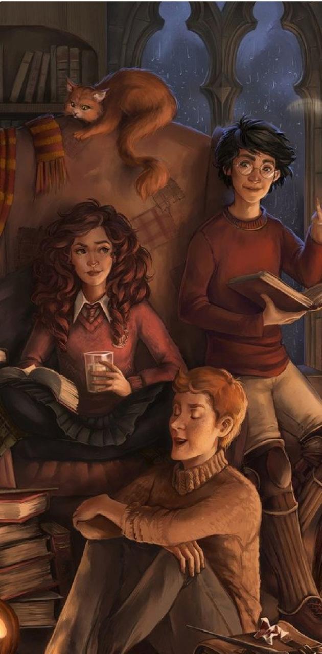 630x1280 Harry Potter trio wallpaper