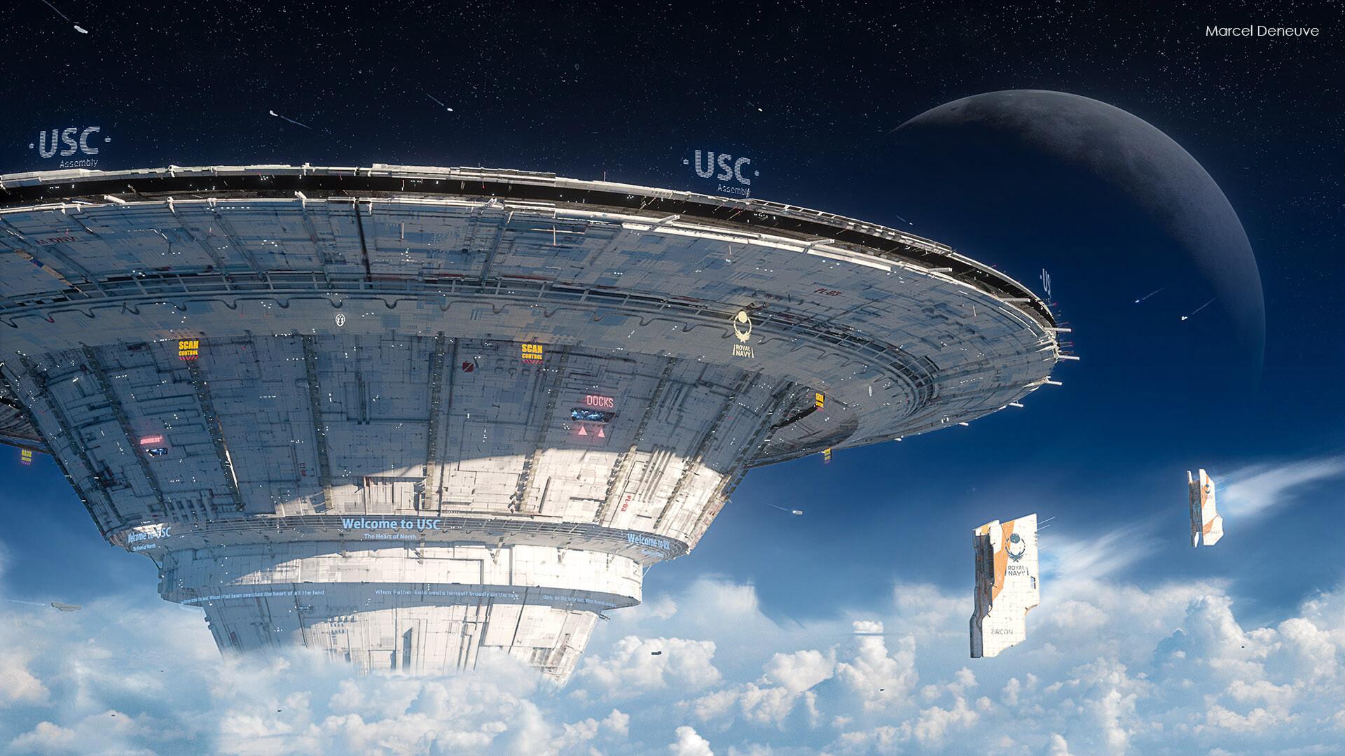 1920x1080 Sci Fi Space Station Wallpaper:1920x1080