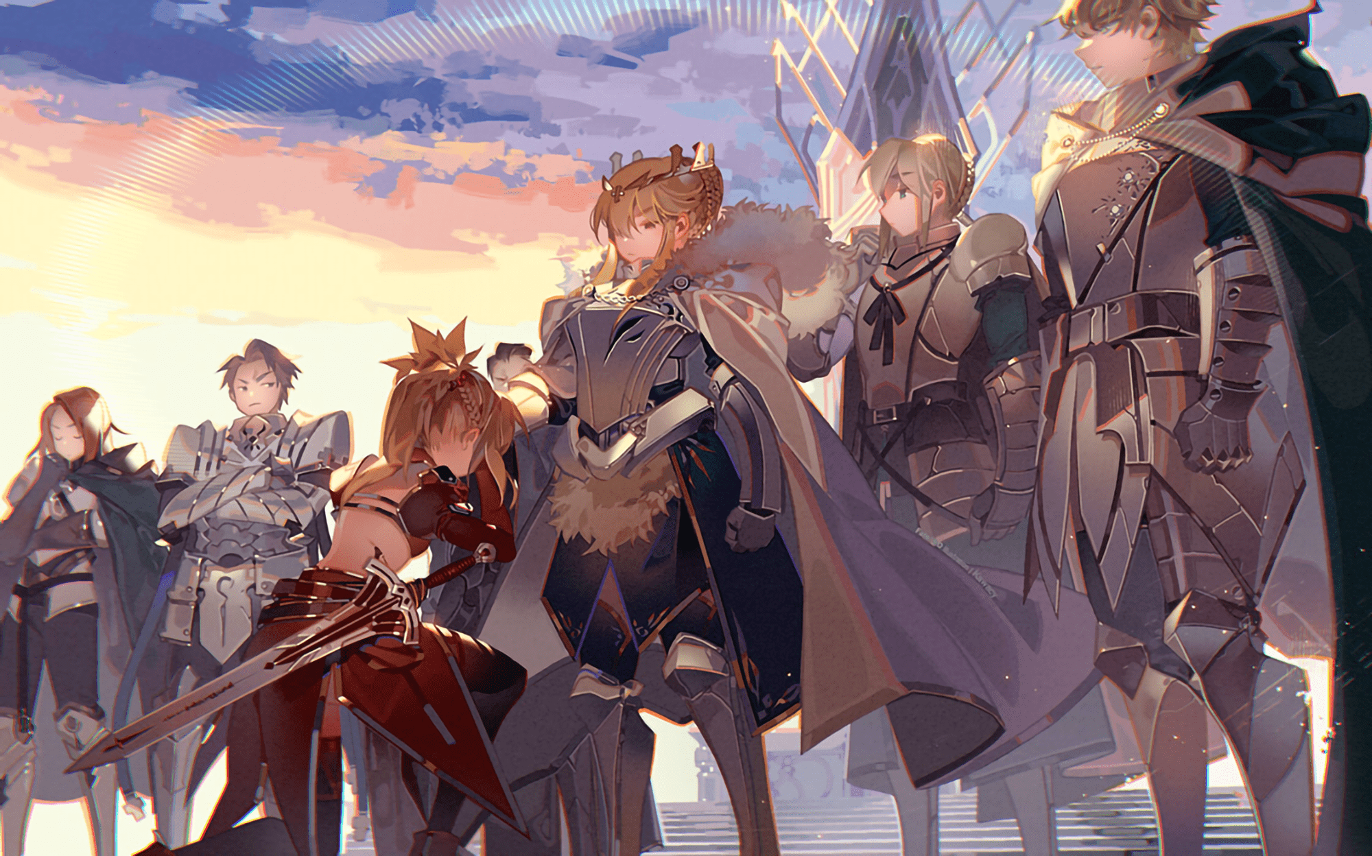 2000x1248 Artoria Pendragon Lancer Gawain Fate Grand Order Knights Of The Round Table Mordred Fate Grand Order Wallpaper:2000x1248