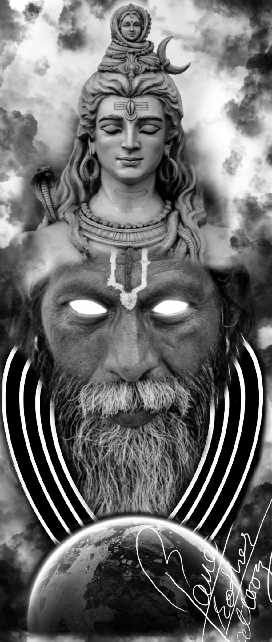 AI Art Generator: Hindu God Shiva, aghori, trident, ashes, smoke, red