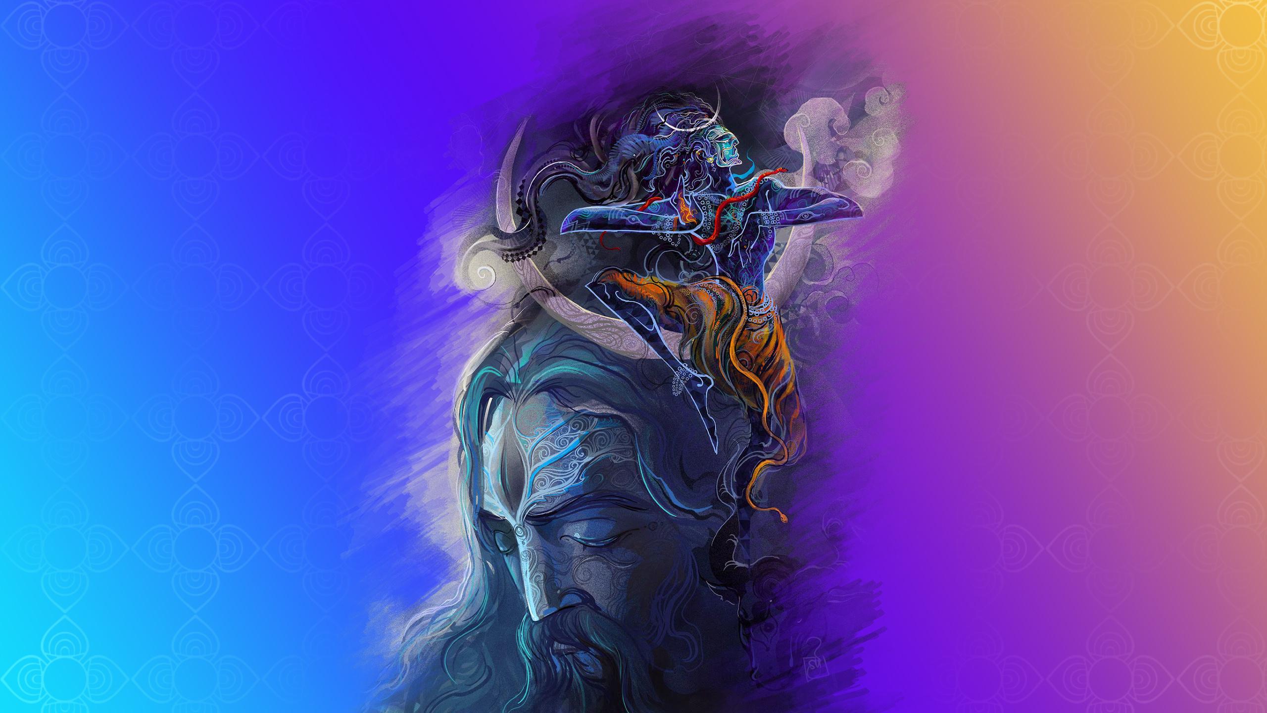 2560x1440 Download lord shiva, god mahadev, digital art 2560x1440 wallpaper, dual wide 16:9 2560x1440 HD image, background, 4474
