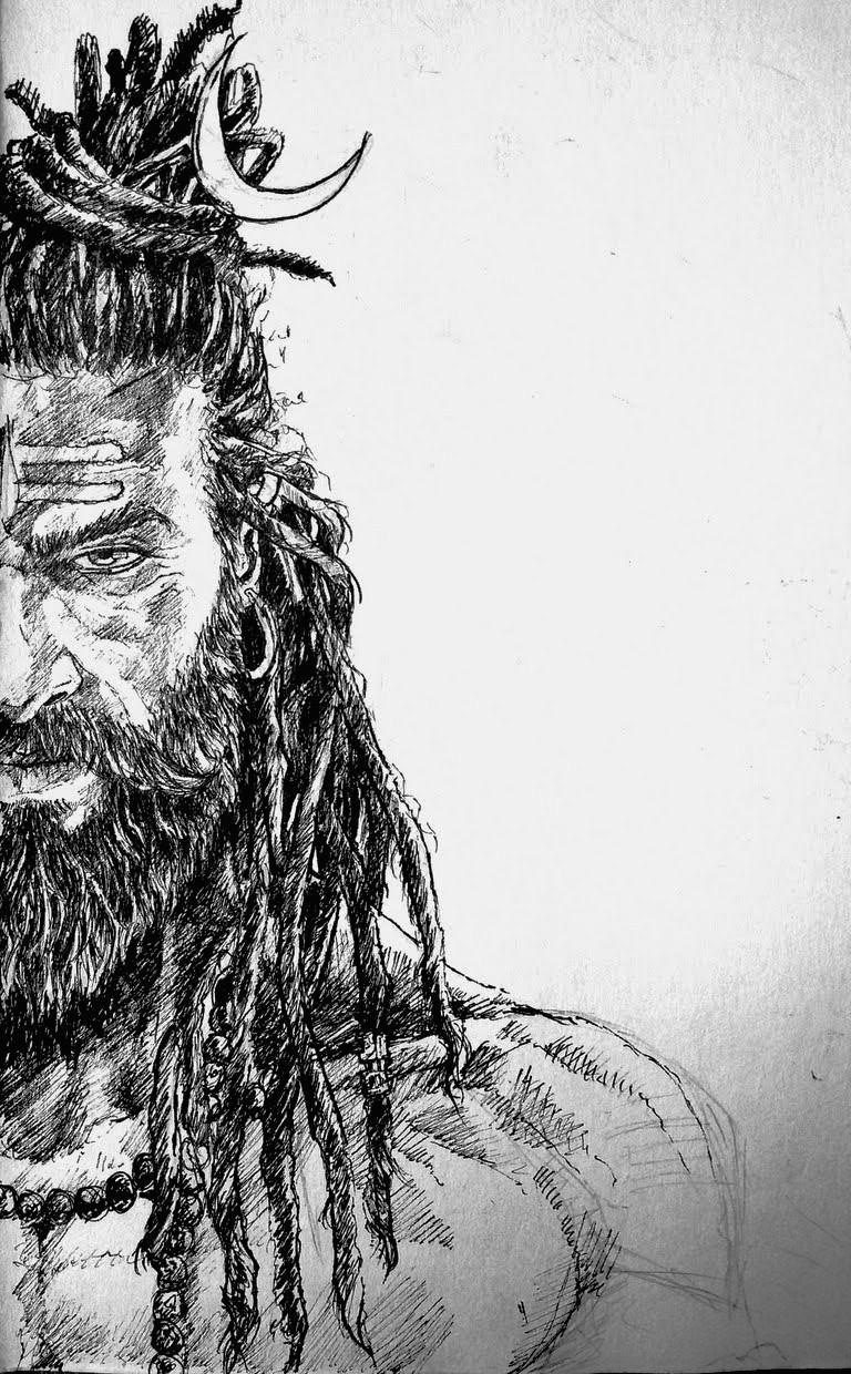 768x1240 You might have came across this picture somewhere, this is one of my rough work of 2018. Le me know what you guys have thought over this. Rudra. Pen on paper✌️