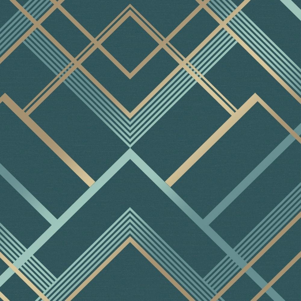 1000x1000 Otis Geometric wallpaper in emerald. I Love Wallpaper