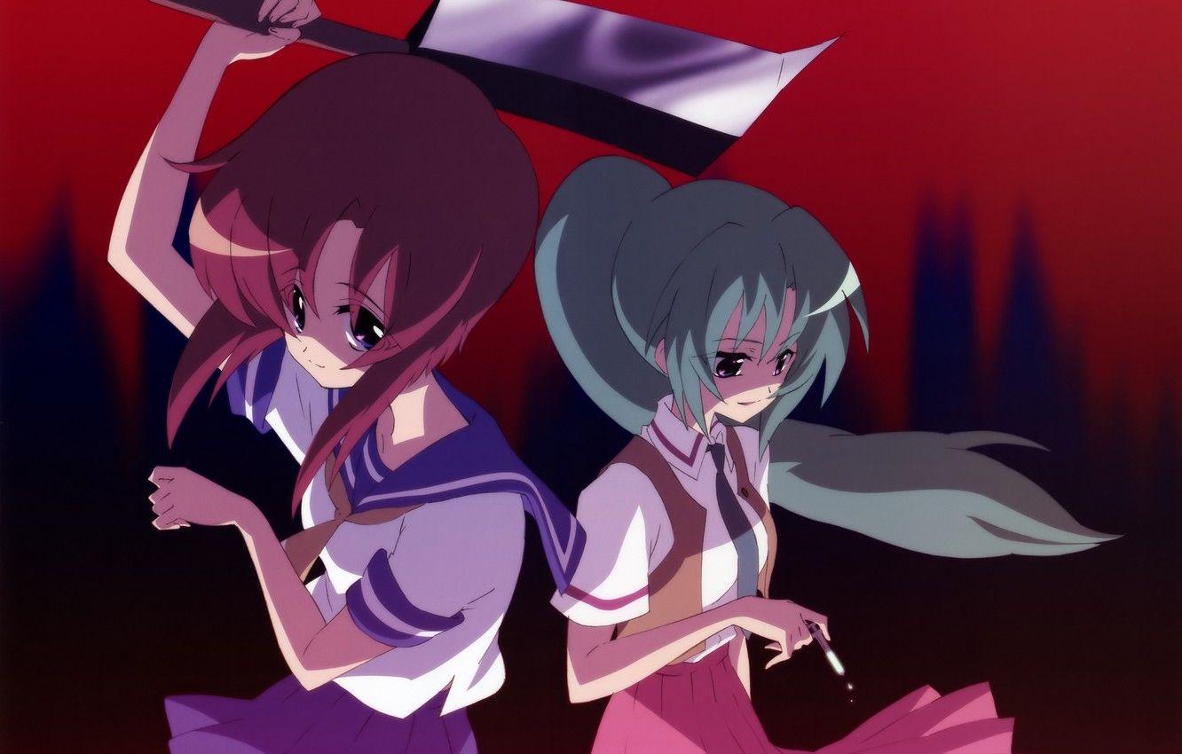 1332x850 Wallpaper blade, cigarette, Schoolgirls, Higurashi no Naku Koro ni