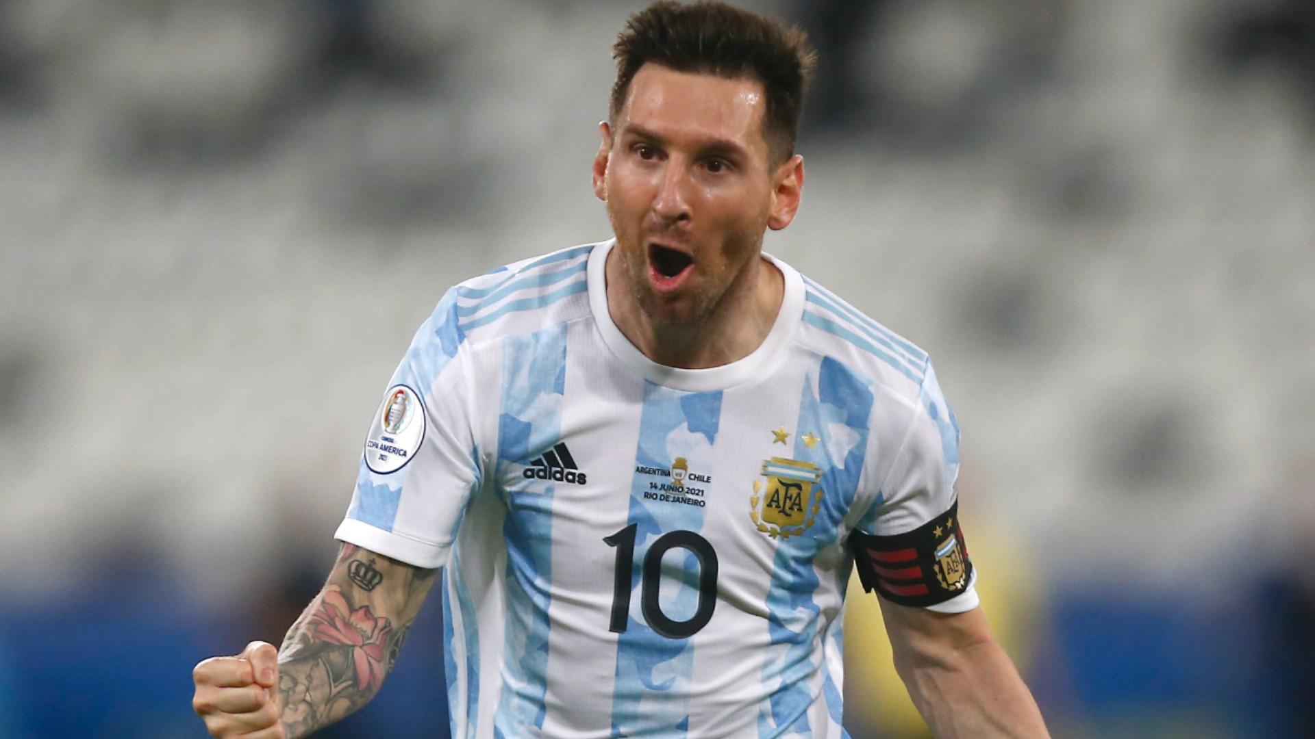 1920x1080 Lionel Messi scores sick free kick goal in 2021 Copa America debut