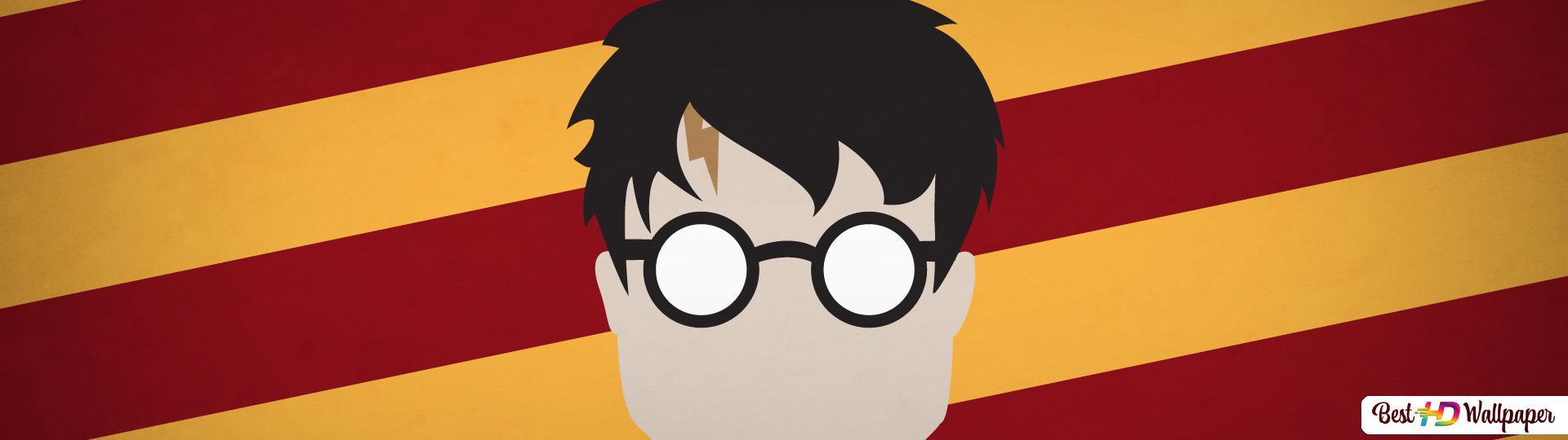 1920x540 Harry Potter visible scar, no face in a red and yellow background HD wallpaper download