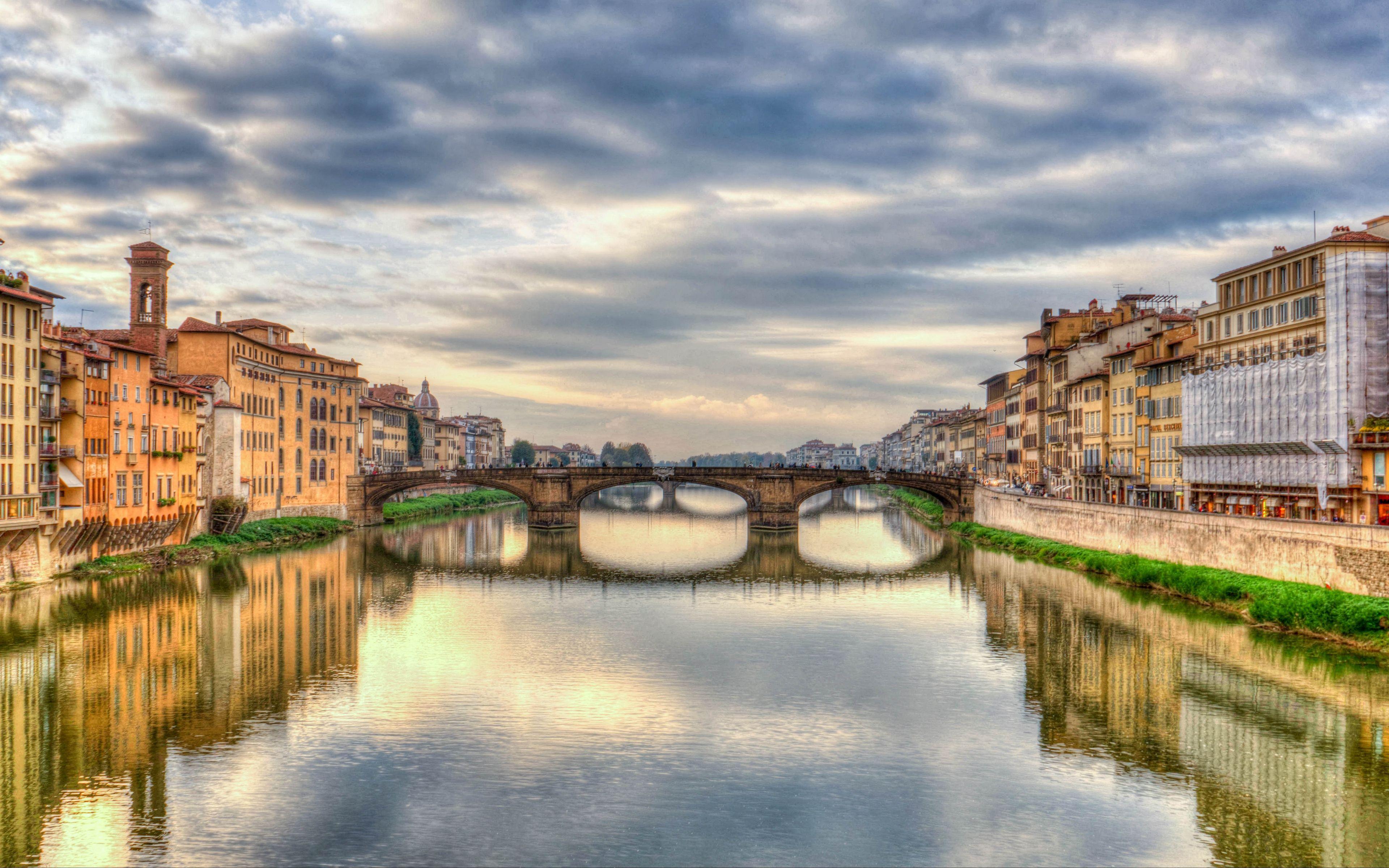 3840x2400 Download wallpaper 3840x2400 florence, italy, bridge, river, hdr 4k