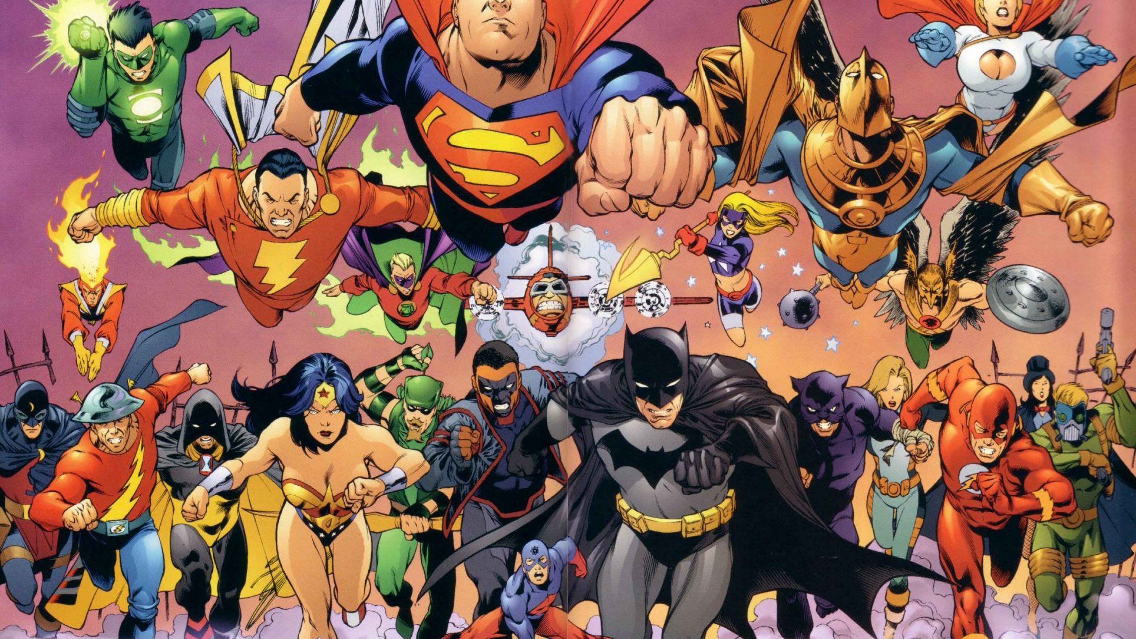 3840x2160 Batman Superman Green arrow Comics Wonder woman Shazam Flash Justice