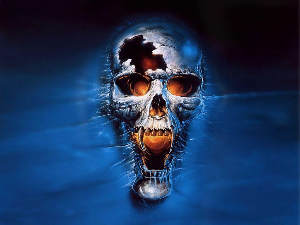 1024x768 3D skull horriifying terrific picture and wallpaper. angels, witchs