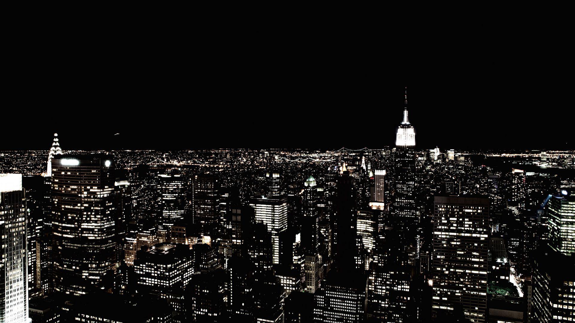 1920x1080 Download wallpaper 1920x1080 new york, night city, skyscraper, city lights, skyline full hd, hdtv, fhd, 1080p HD background