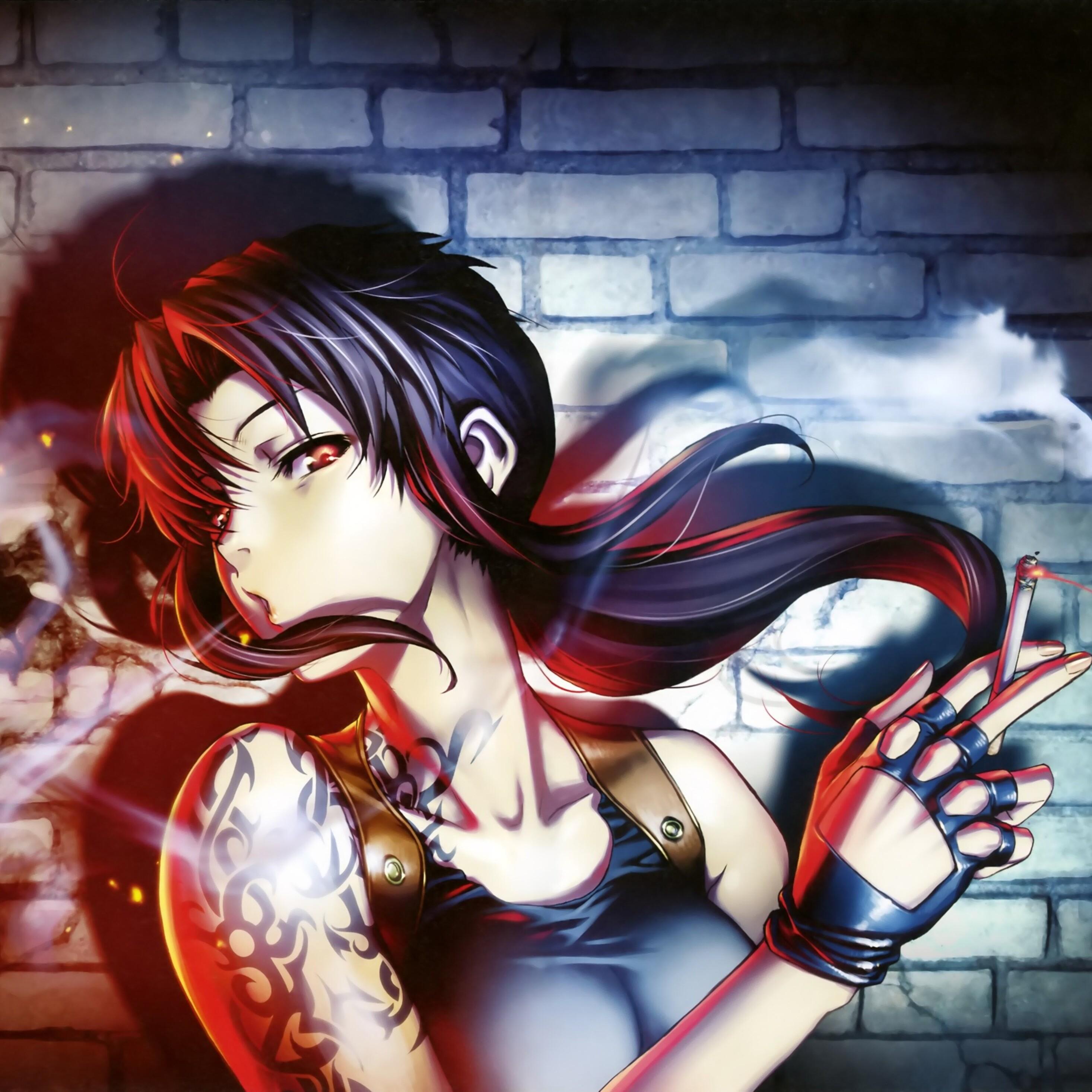 2932x2932 Black Lagoon Anime Girl Smoking 4k iPad Pro Retina Display HD 4k Wallpaper, Image, Background, Photo and Picture