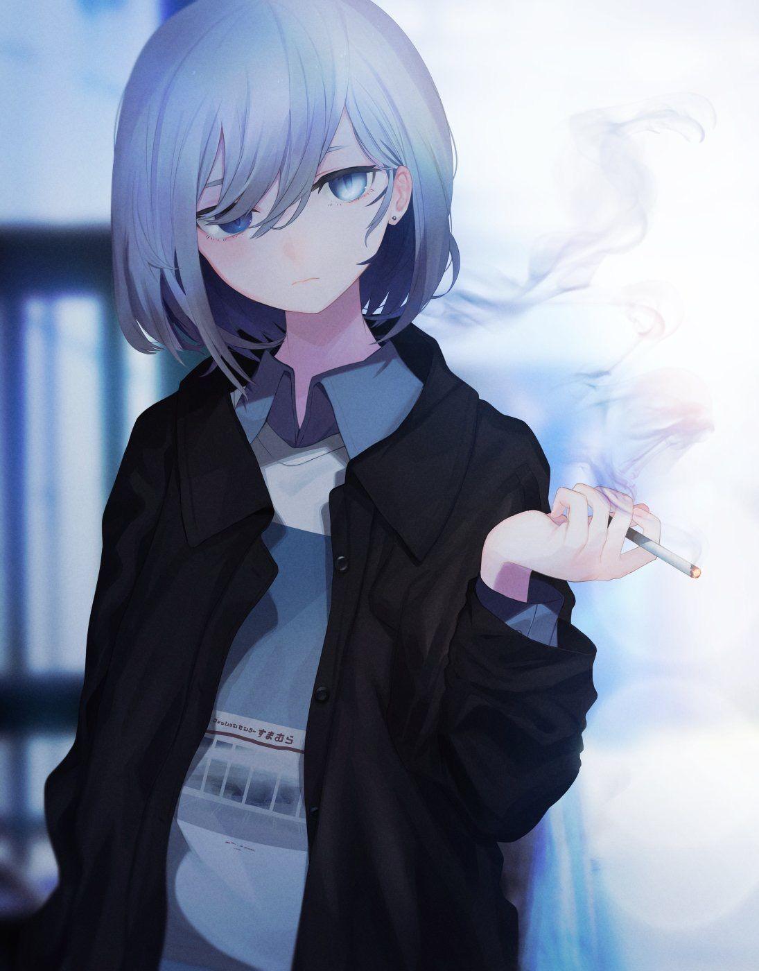 1095x1400 Vape Anime Girl Wallpaper