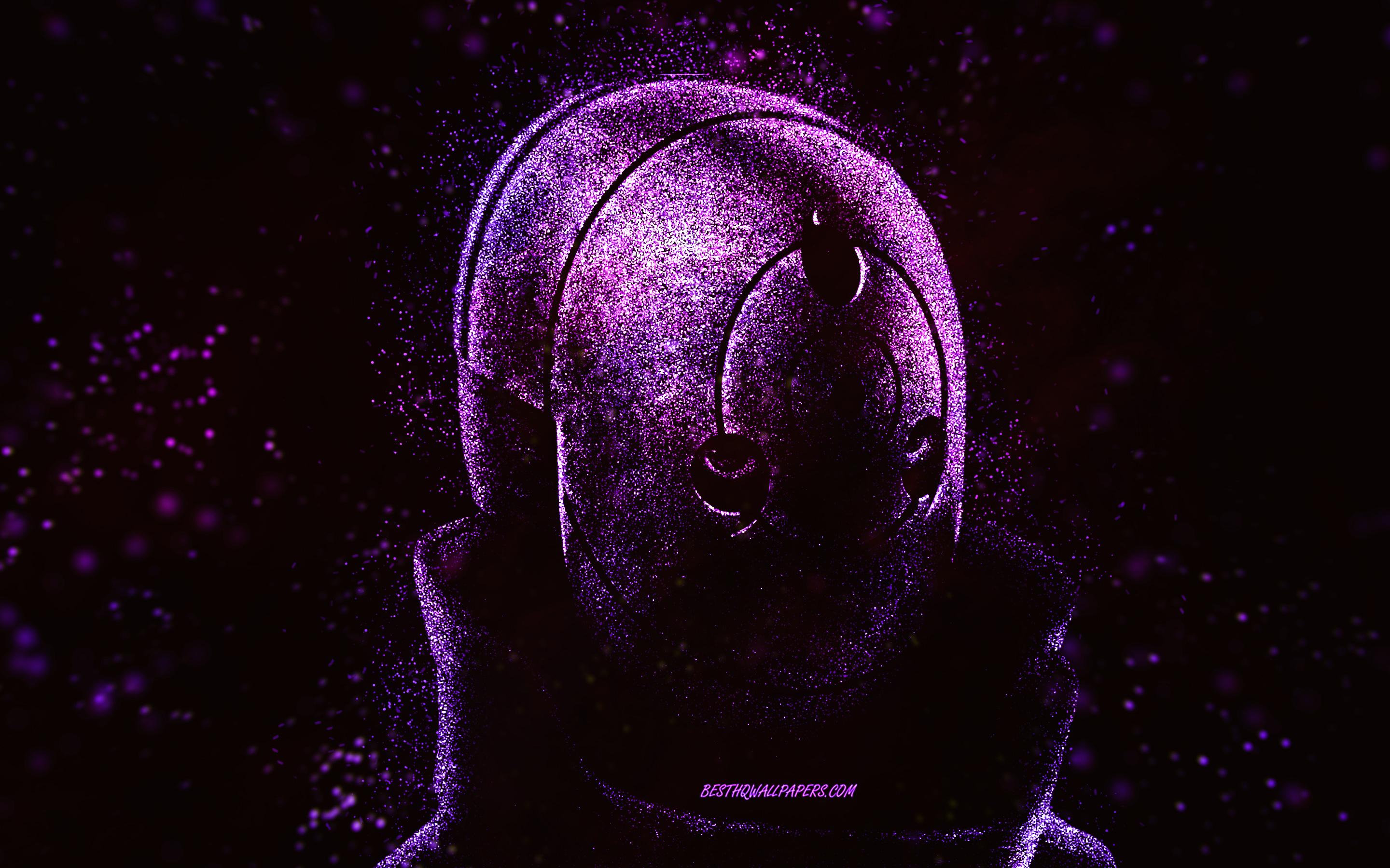 2880x1800 Download wallpaper Masked Uchiha Obito, Naruto, purple glitter art, black background, anime characters, Naruto characters, Masked Uchiha Obito Naruto, Masked Obito Uchiha, Sharingan no Kakashi, Masked Madara for desktop with resolution 2880x1800