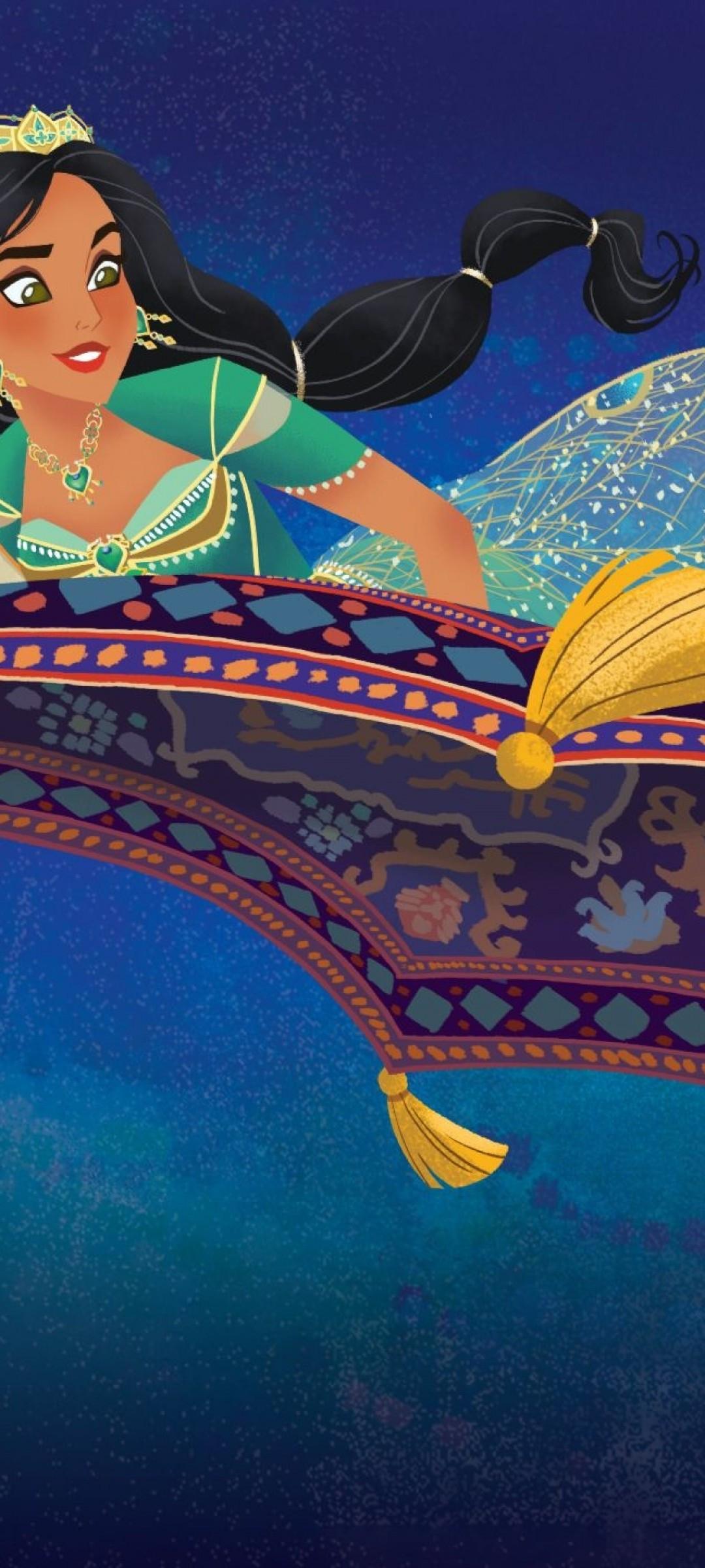 1080x2400 Download 1080x2400 Aladdin X Jasmine, Animation, Flying Carpet, Animation Wallpaper for Samsung Galaxy Note 20 & S20 FE, Xiaomi Mi 10T Pro, Poco F2 Pro