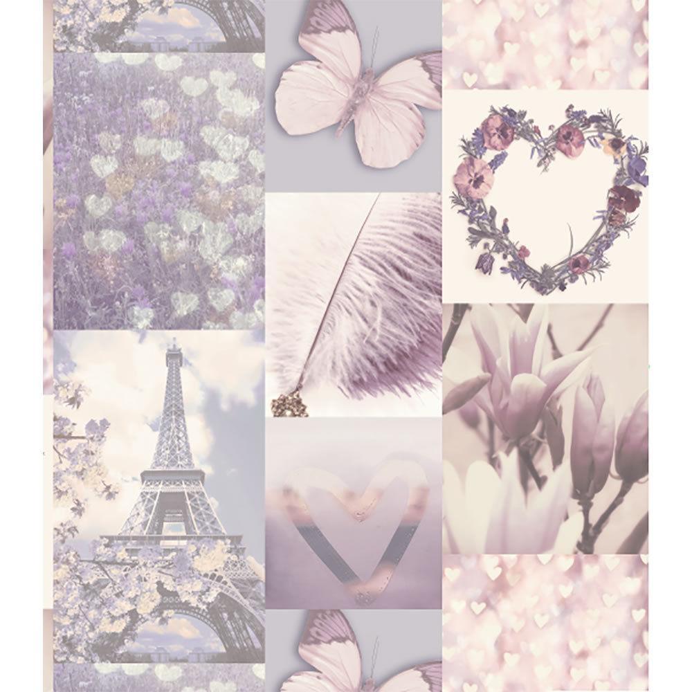 1000x1000 Parisian Wallpaper Arthouse Plum Lilac Paris Memories Shabby Chic