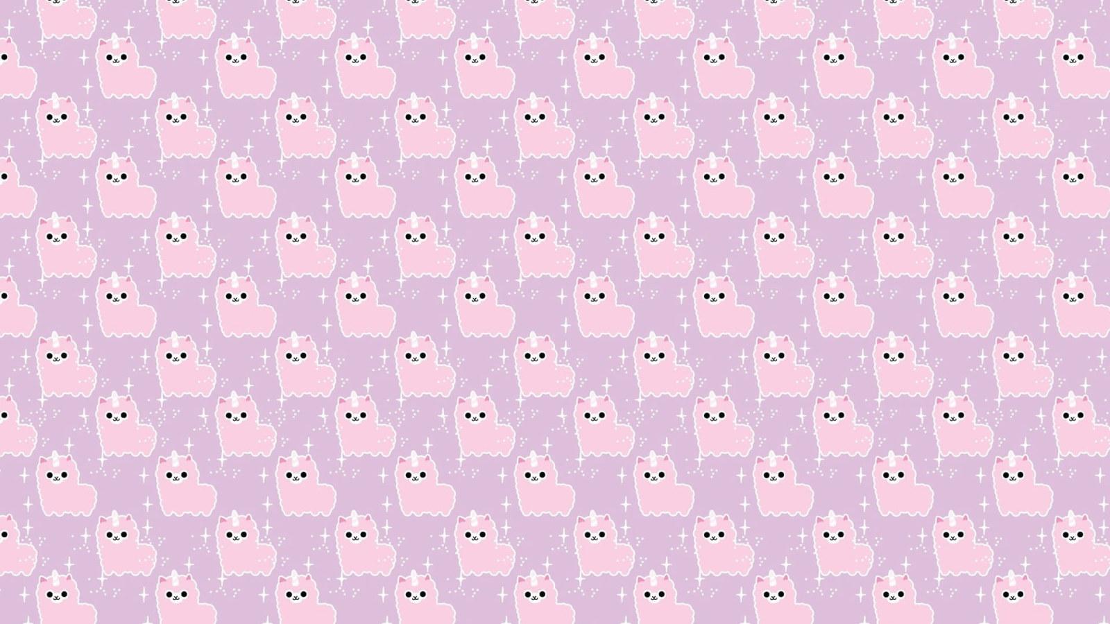 1600x900 Pink Cat Print Illustration, Background, Texture, Art, Unicorn Wallpaper • Wallpaper For You