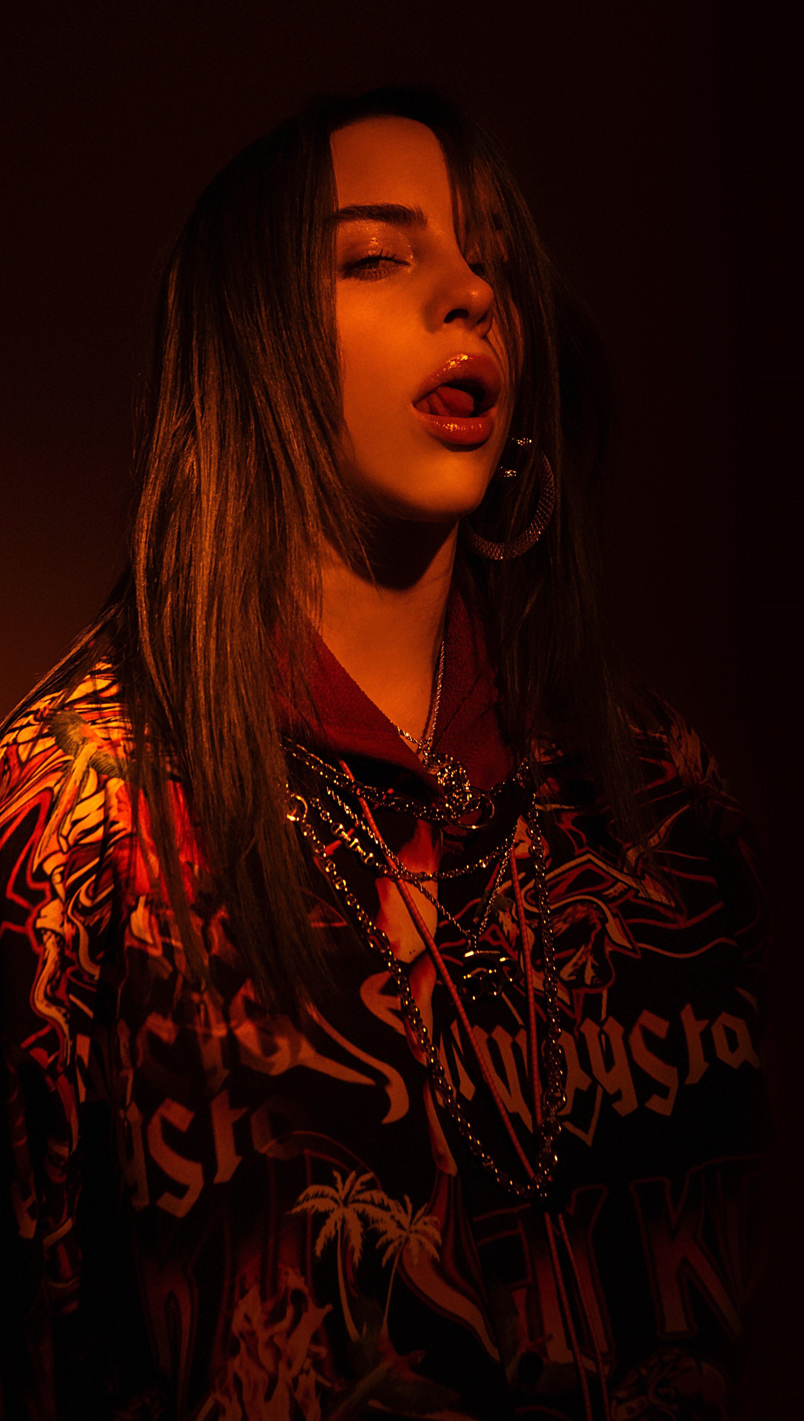 2580x4560 Billie Eilish Red lights Wallpaper