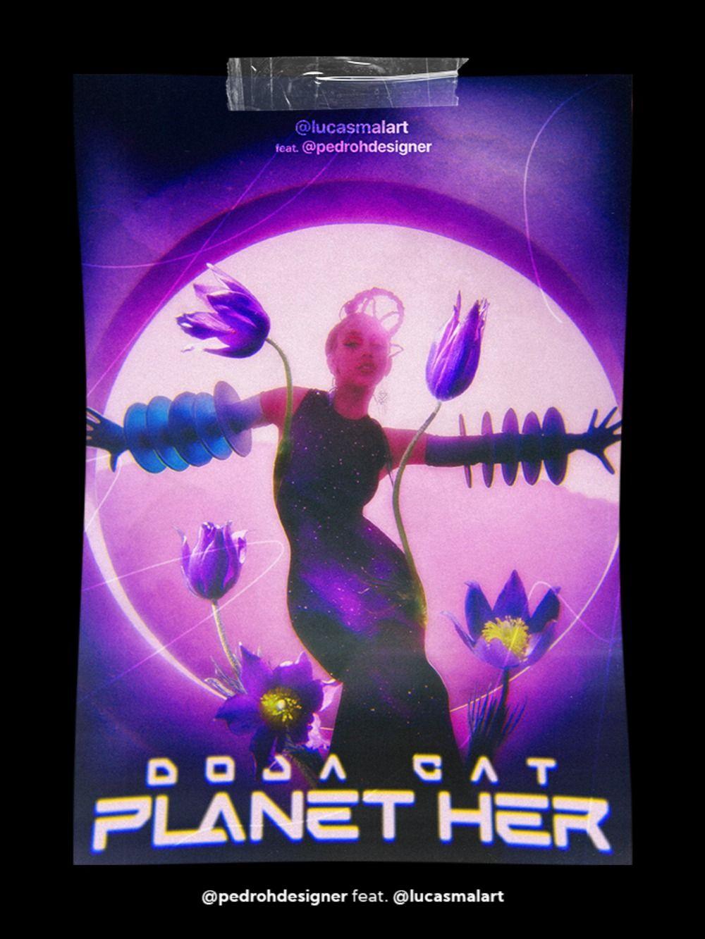 1000x1333 Doja Cat: PLANET HER Artwork. Music poster, Cat icon, Graphic design posters