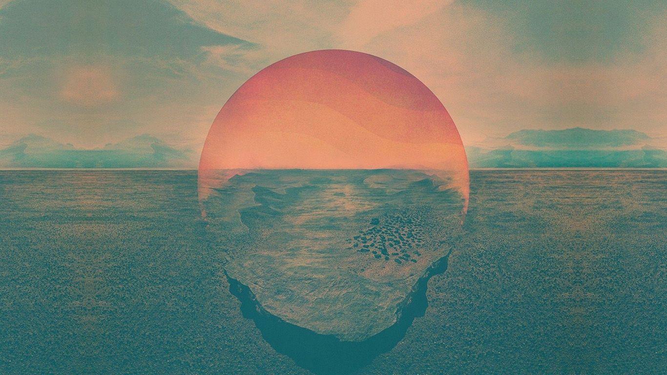 1366x768 wallpaper for desktop, laptop. tycho art sunset green red art