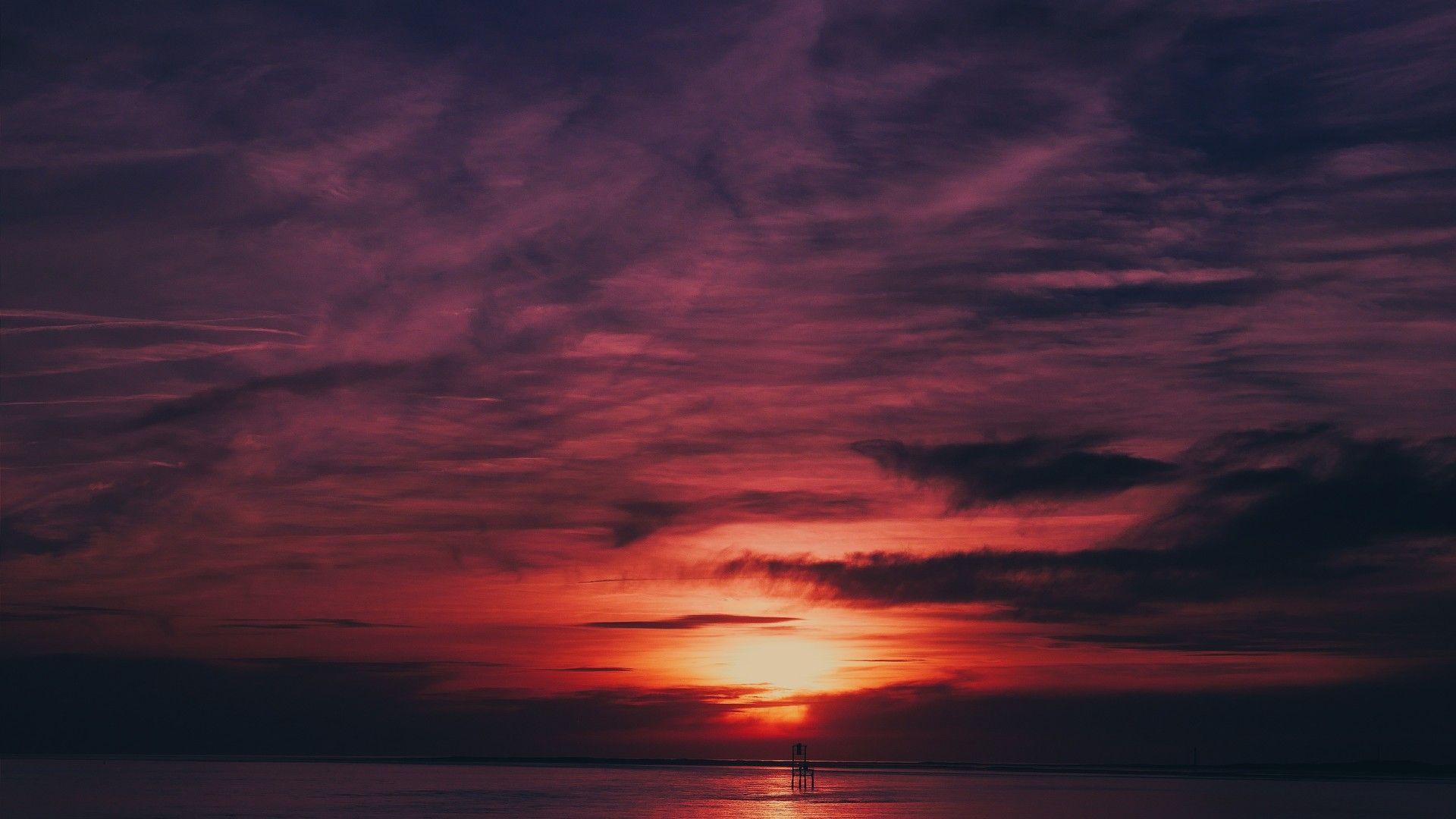 1920x1080 Sky Sea Flares Sunset Water Reflection 4k Laptop Full HD