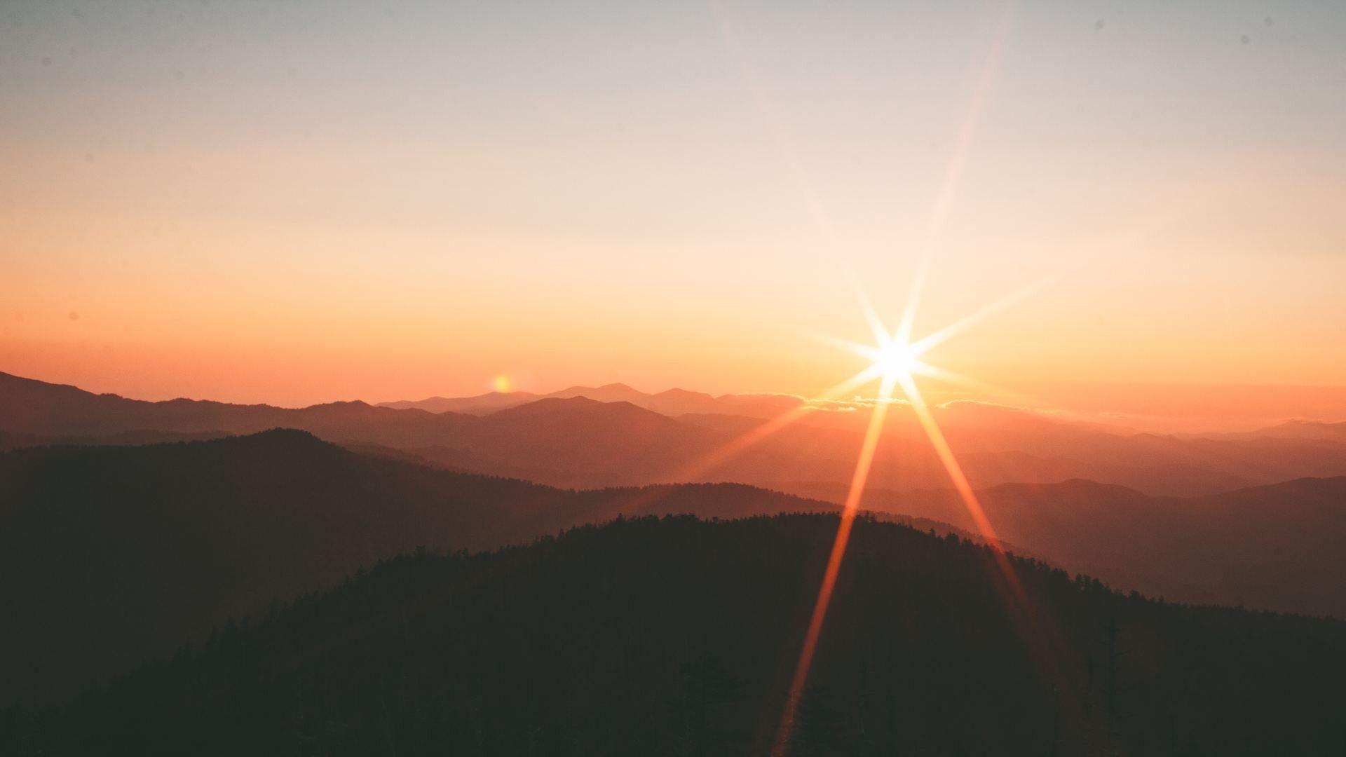 1920x1080 Dusk Nature Full HD 1080p Background Awesome Sunset From Mountain