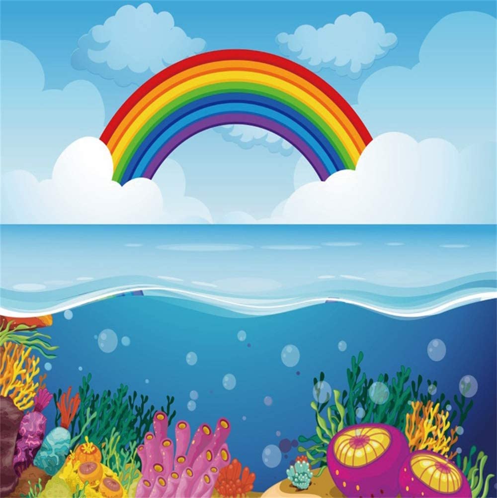 1000x1001 10x10ft Cartoon Mermaid Party Vinyl Photography Background Underwater Castle Beautiful Mermaid Princess Fishes Corals Illustration Backdrop Child Baby Birthday Banner Baby Shower Wallpaper Accessories Camera & Photo Accessories alumat.pl