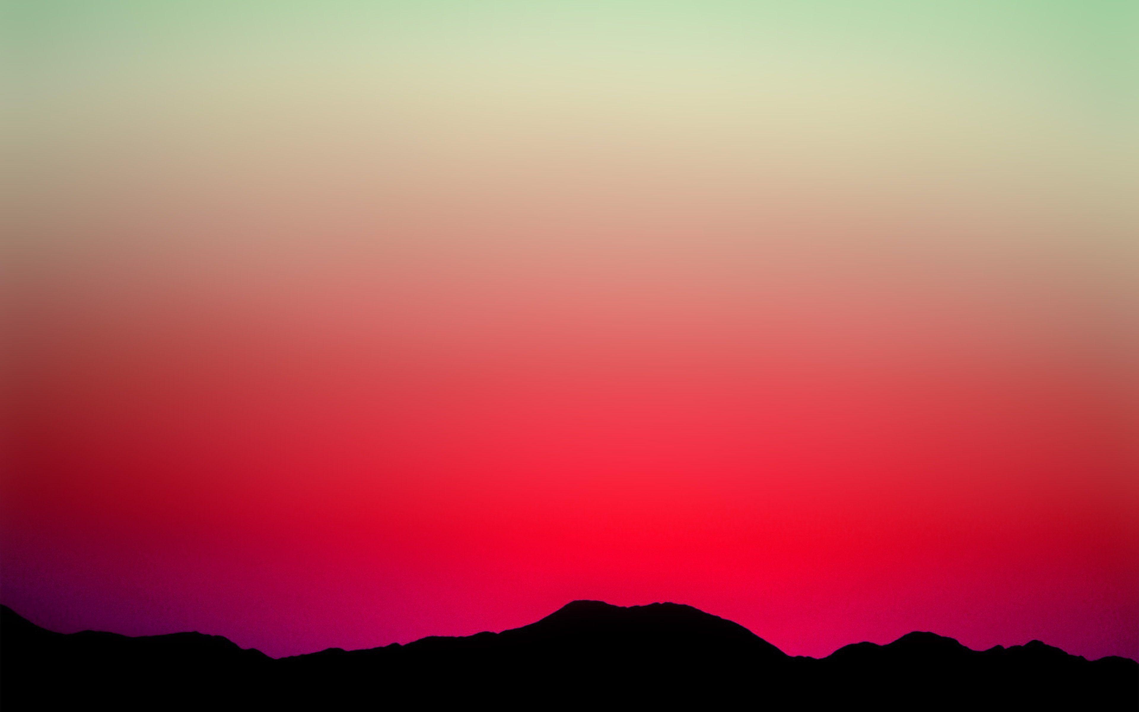 3840x2400 wallpaper for desktop, laptop. sunset sky minimal nature red green