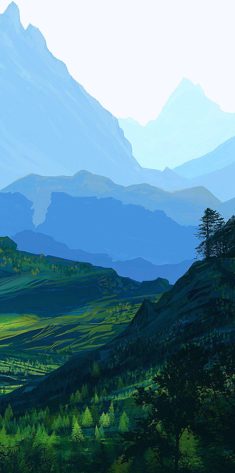 954x1920 Log in. Landscape illustration, Fantasy landscape, Nature paintings